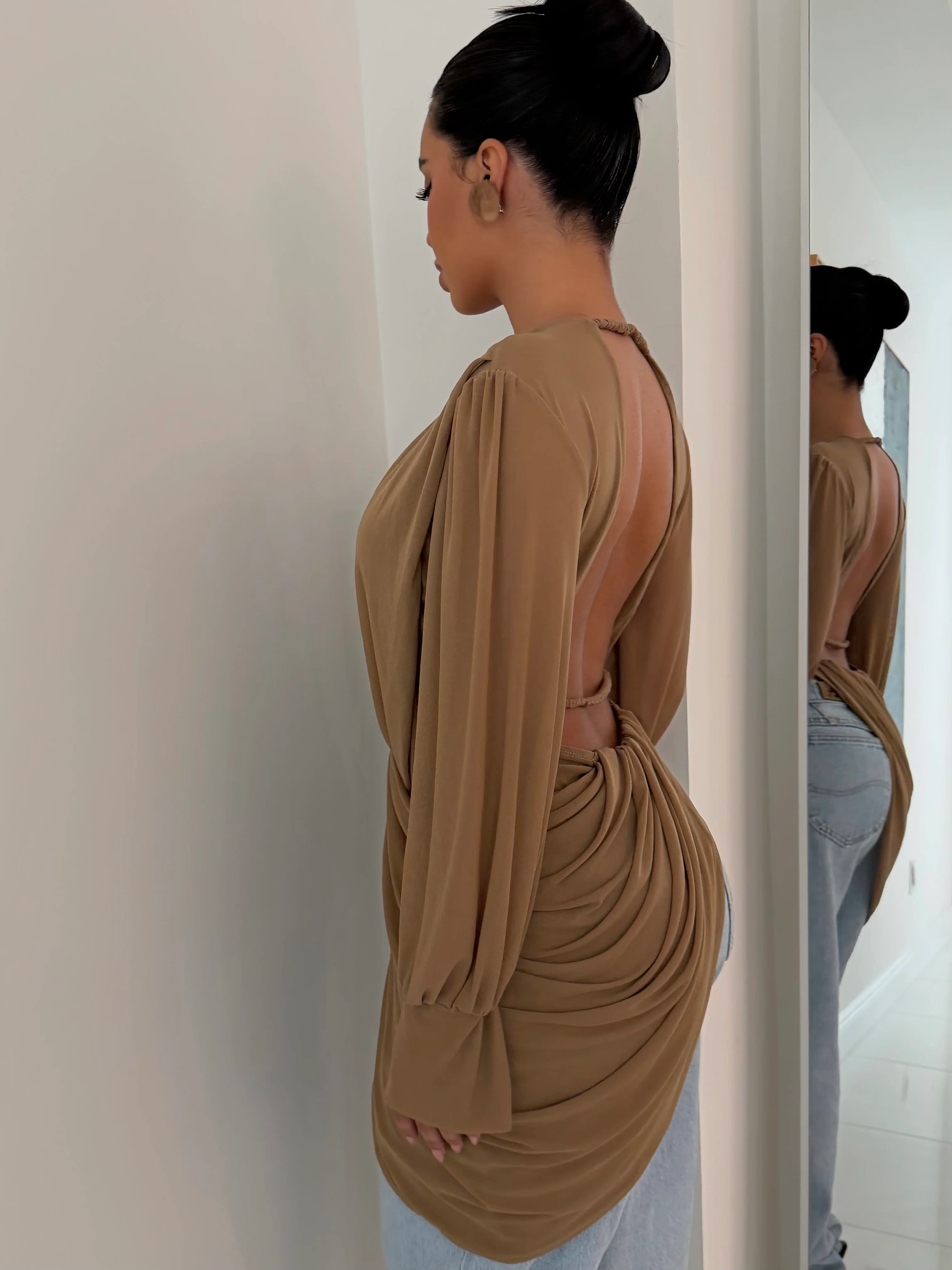 The Brown Wrap Top - Image 8