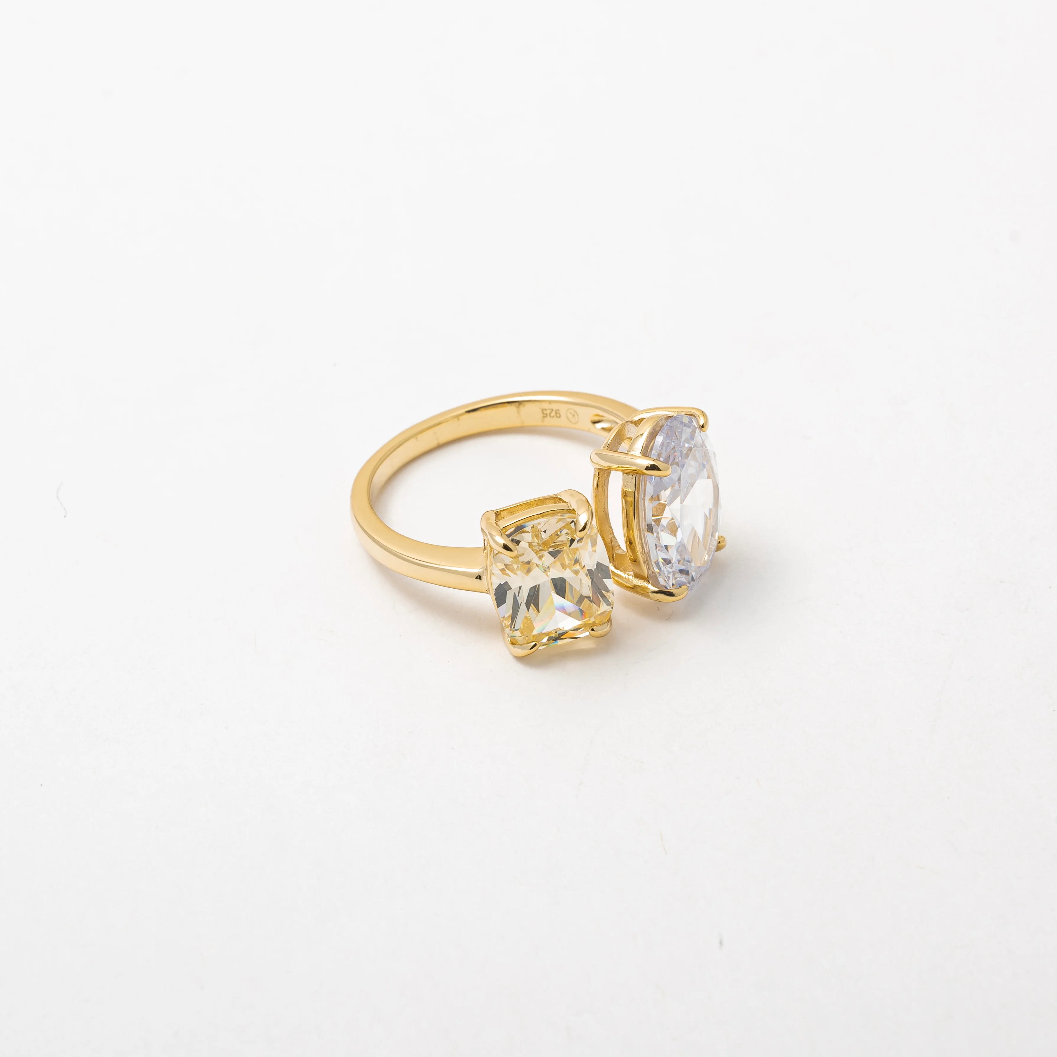 The Canary Double Gold Pear Ring