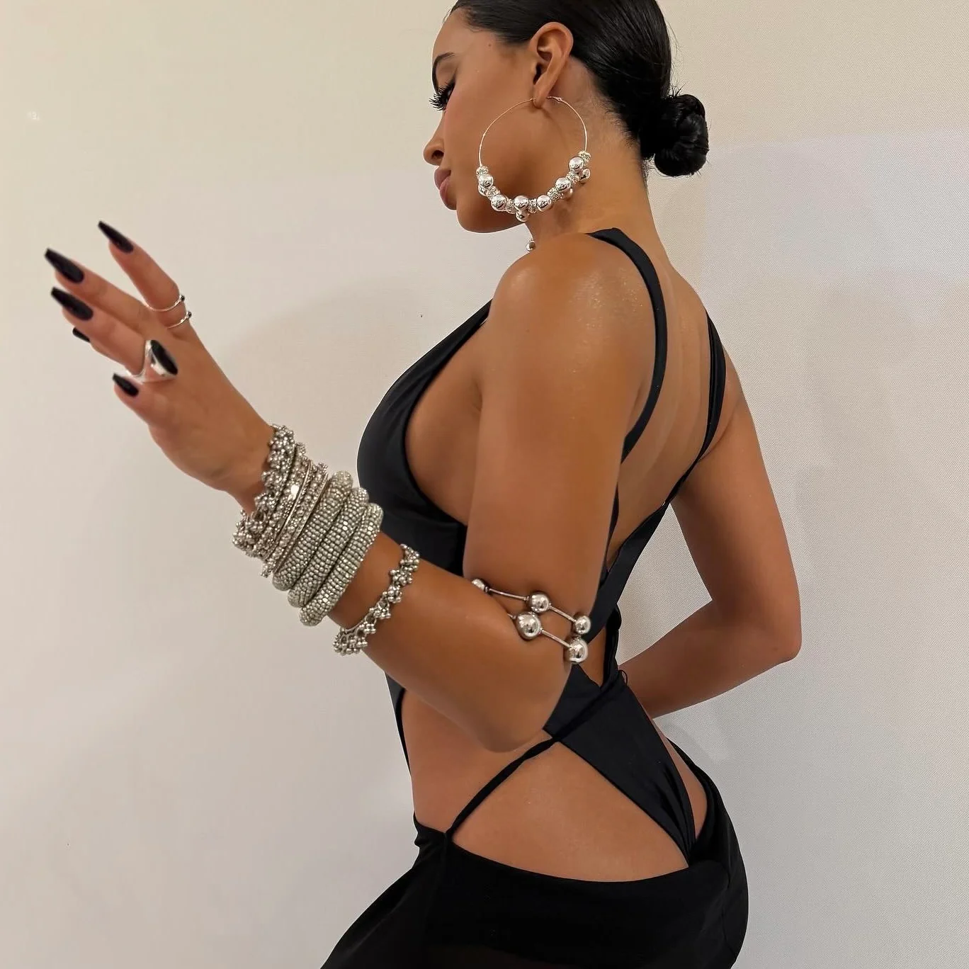 The Chrome Beaded Bangles