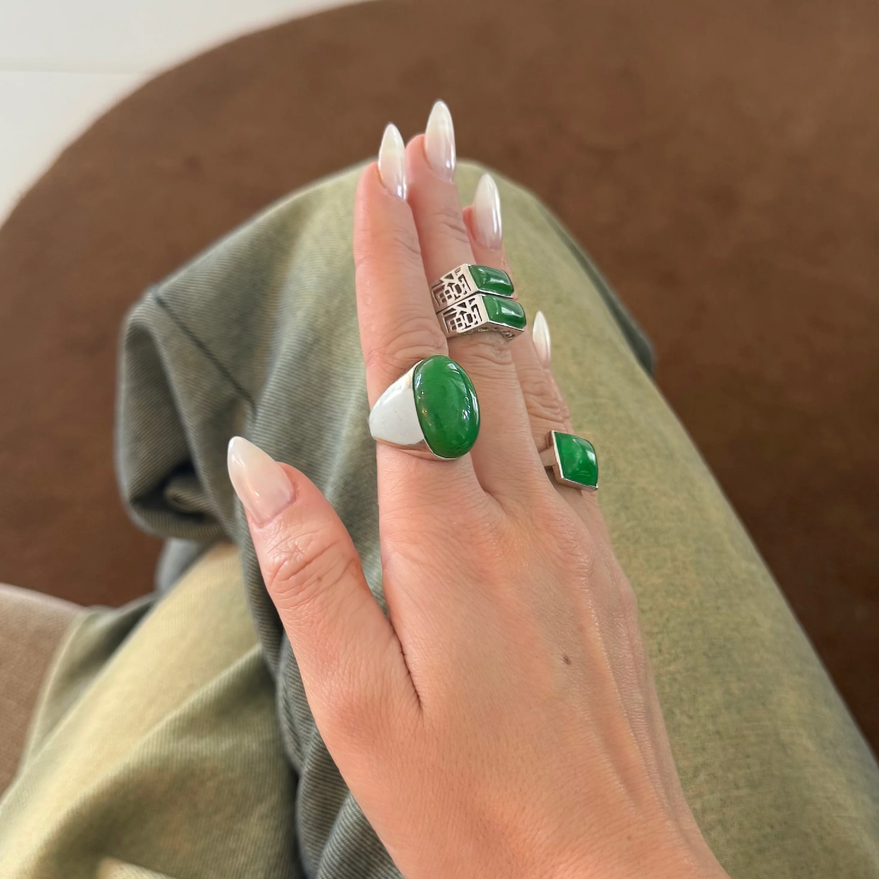 The Chrome Jade Rings