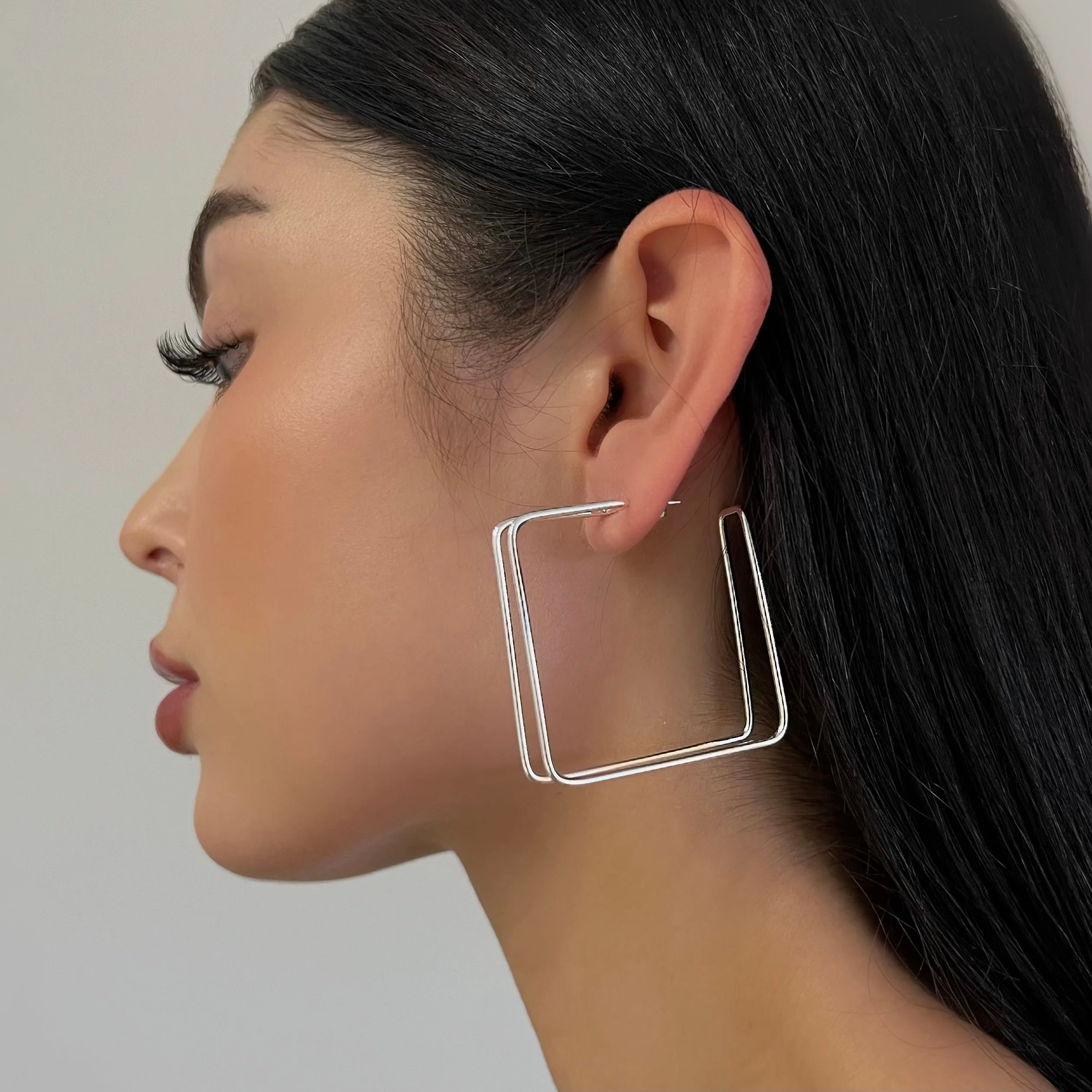 The Chrome Square Hoop