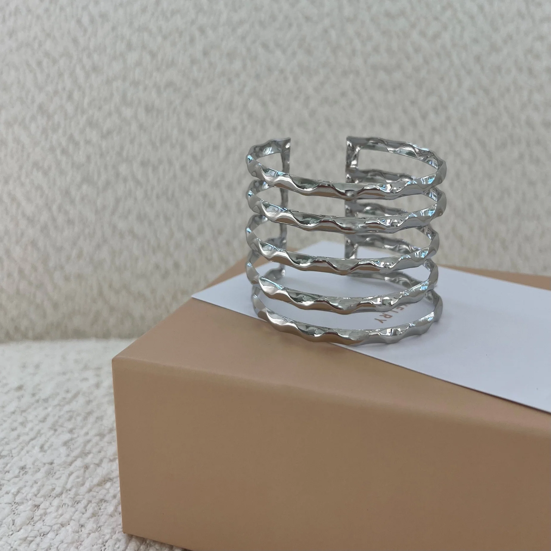 The Chrome Stripped Cuff Bangle