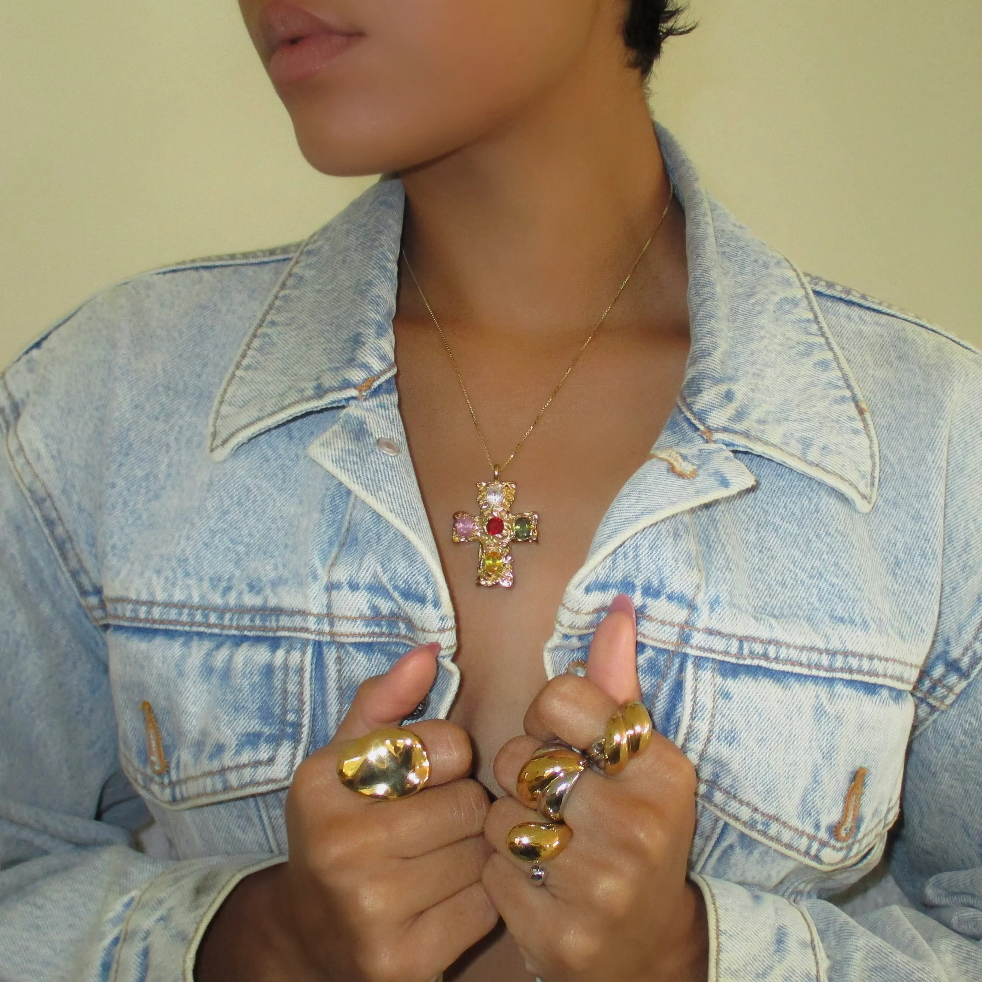 The Gem Gold Melted Cross