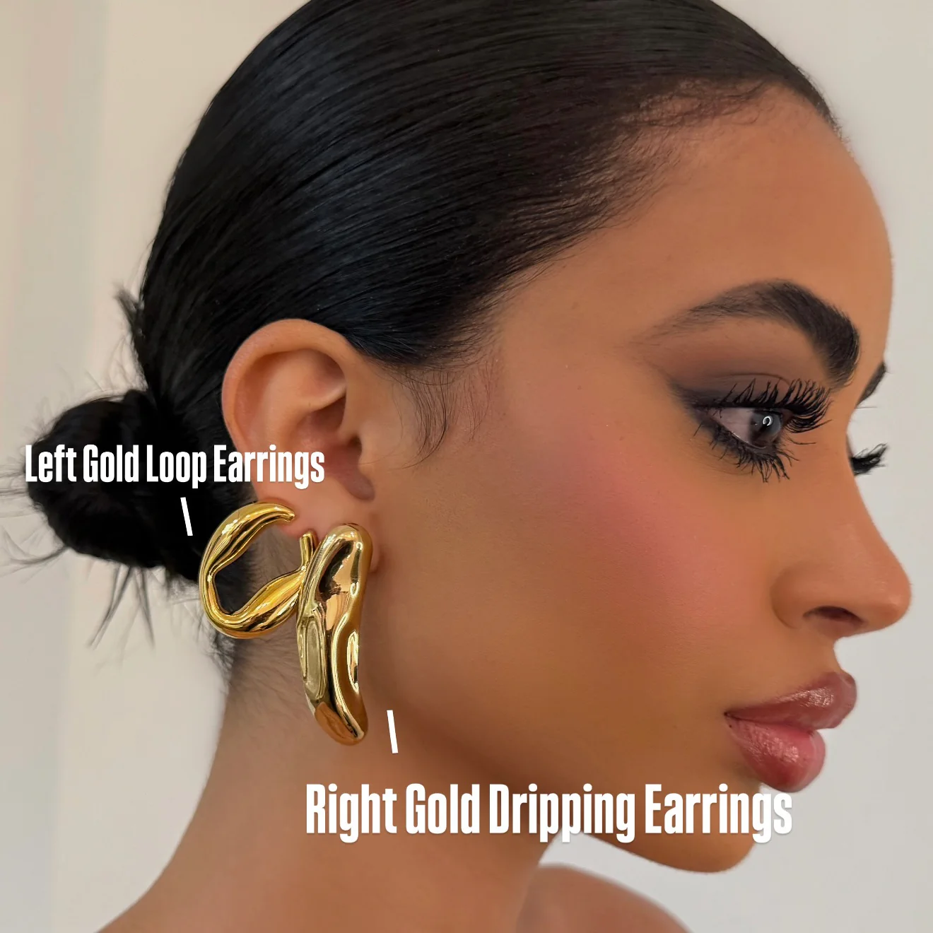 The Gold Abstract Earrings - Image 2
