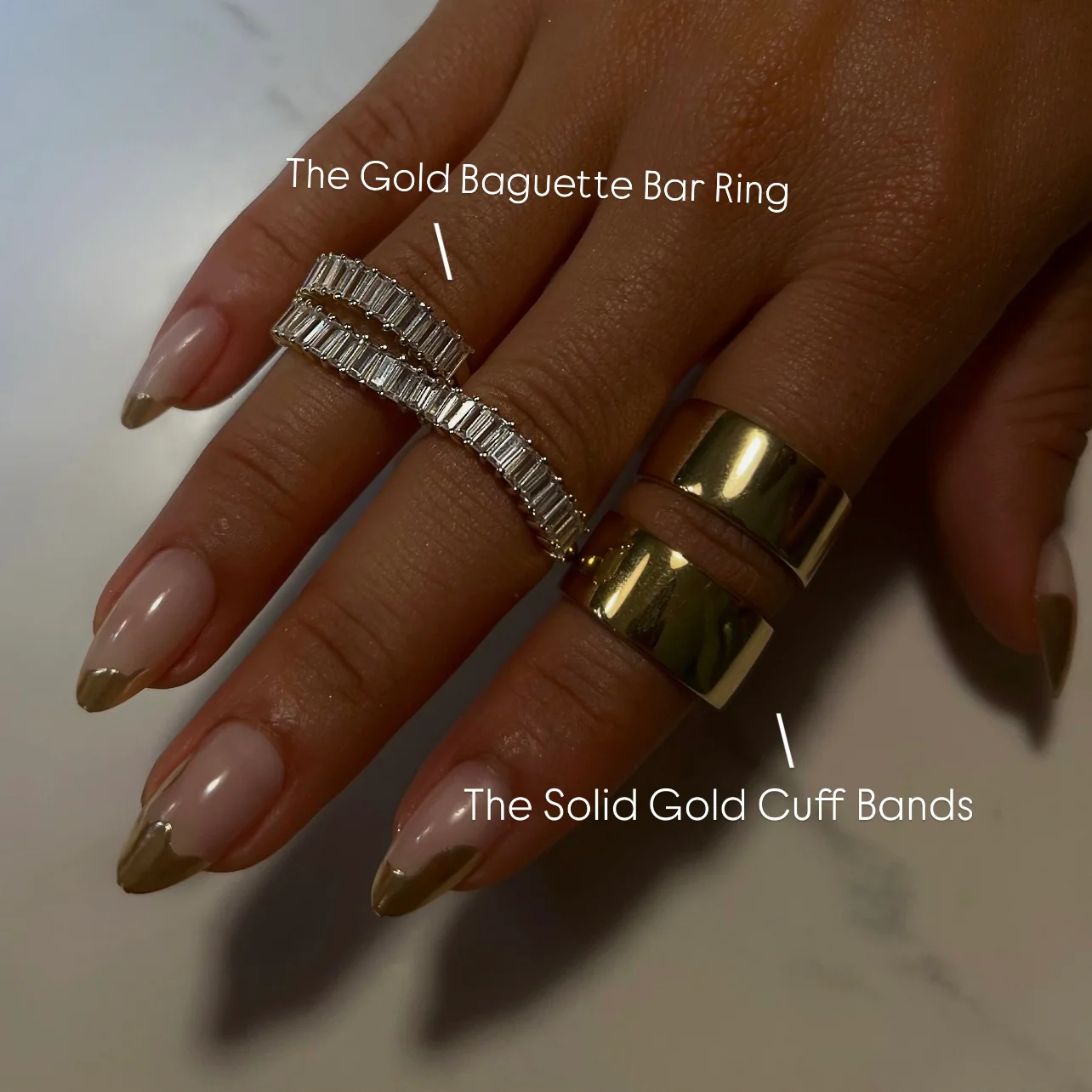 The Gold Baguette Bar Ring - Image 2