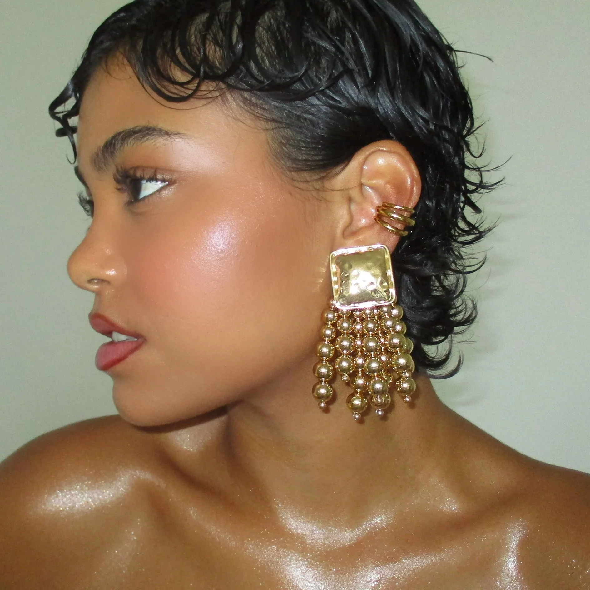 The Gold Beaded Earrings
