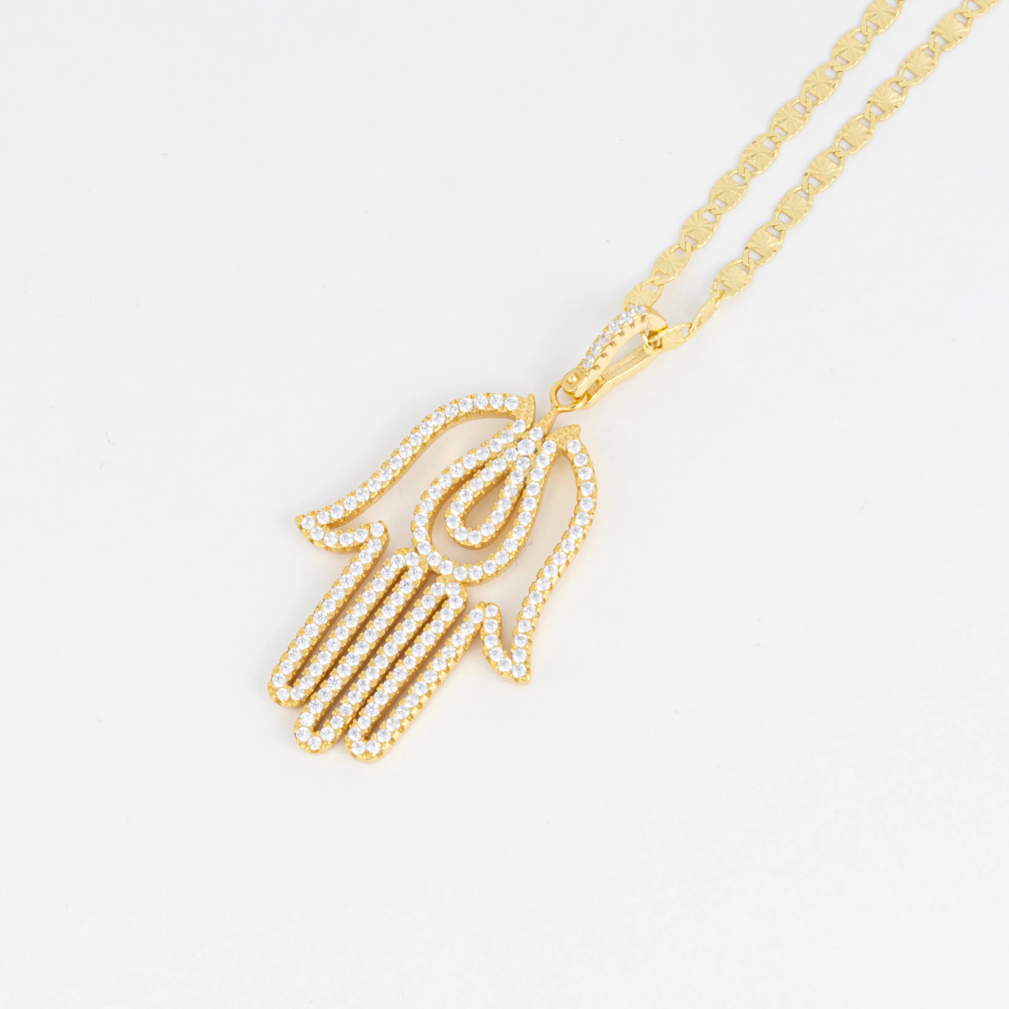 The Gold Mini Crystal Hamsa Necklace