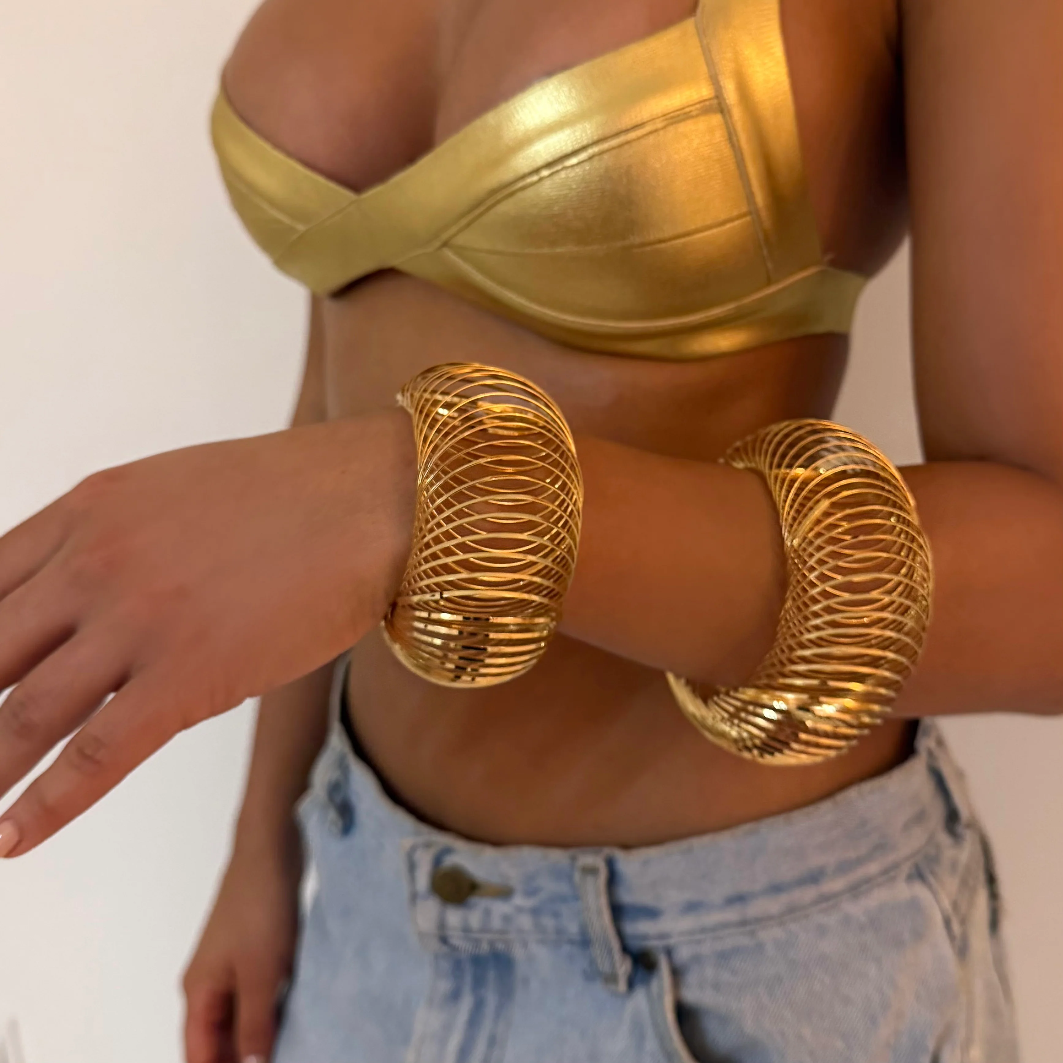 The gold Spring Bangle