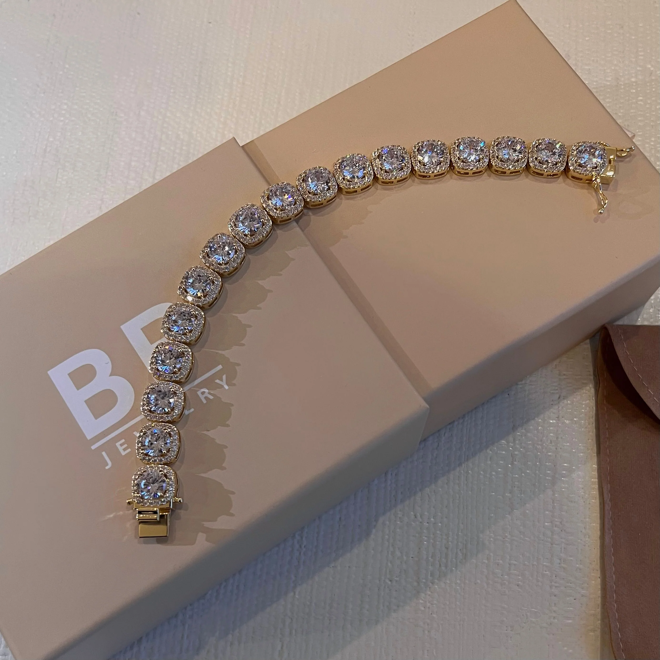 The Gold Square Tennis Bracelet