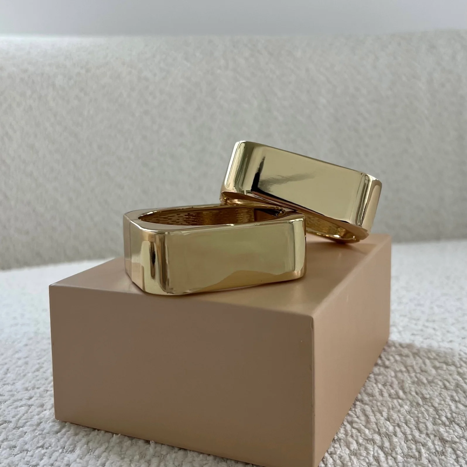 The Gold Thick Square Bangle