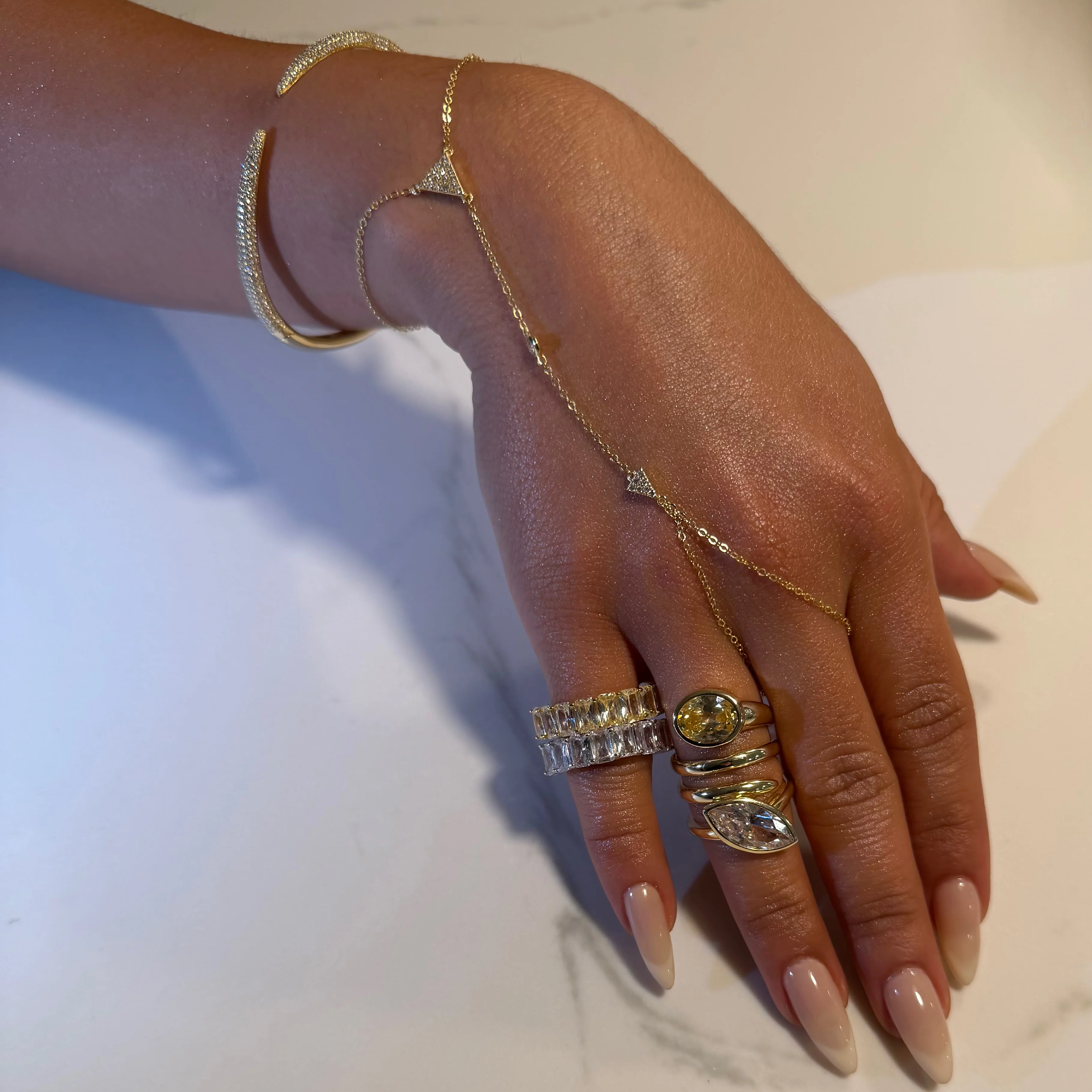 The Gold Triangle Hand Chain