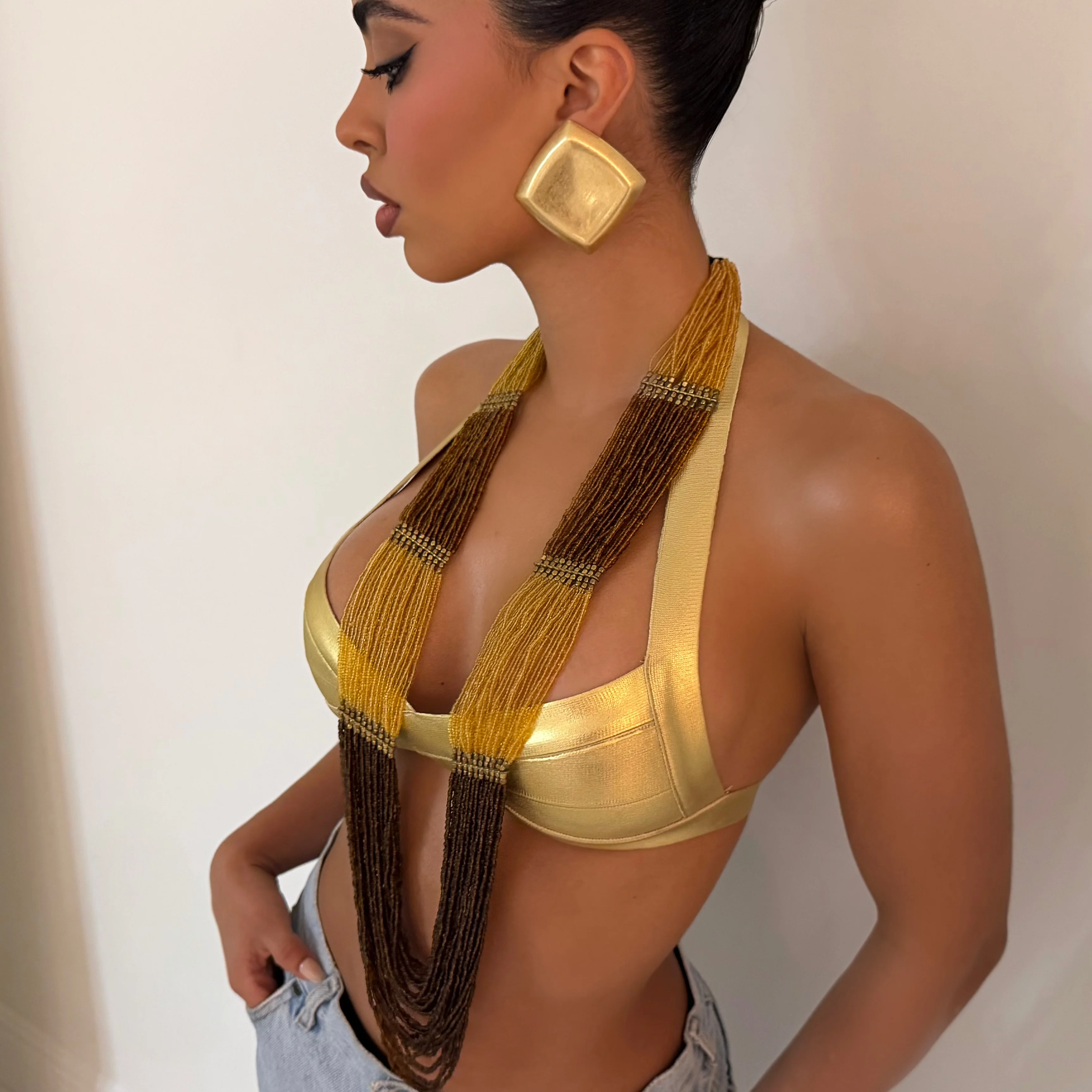 The Handmade Beaded Brown Necklace