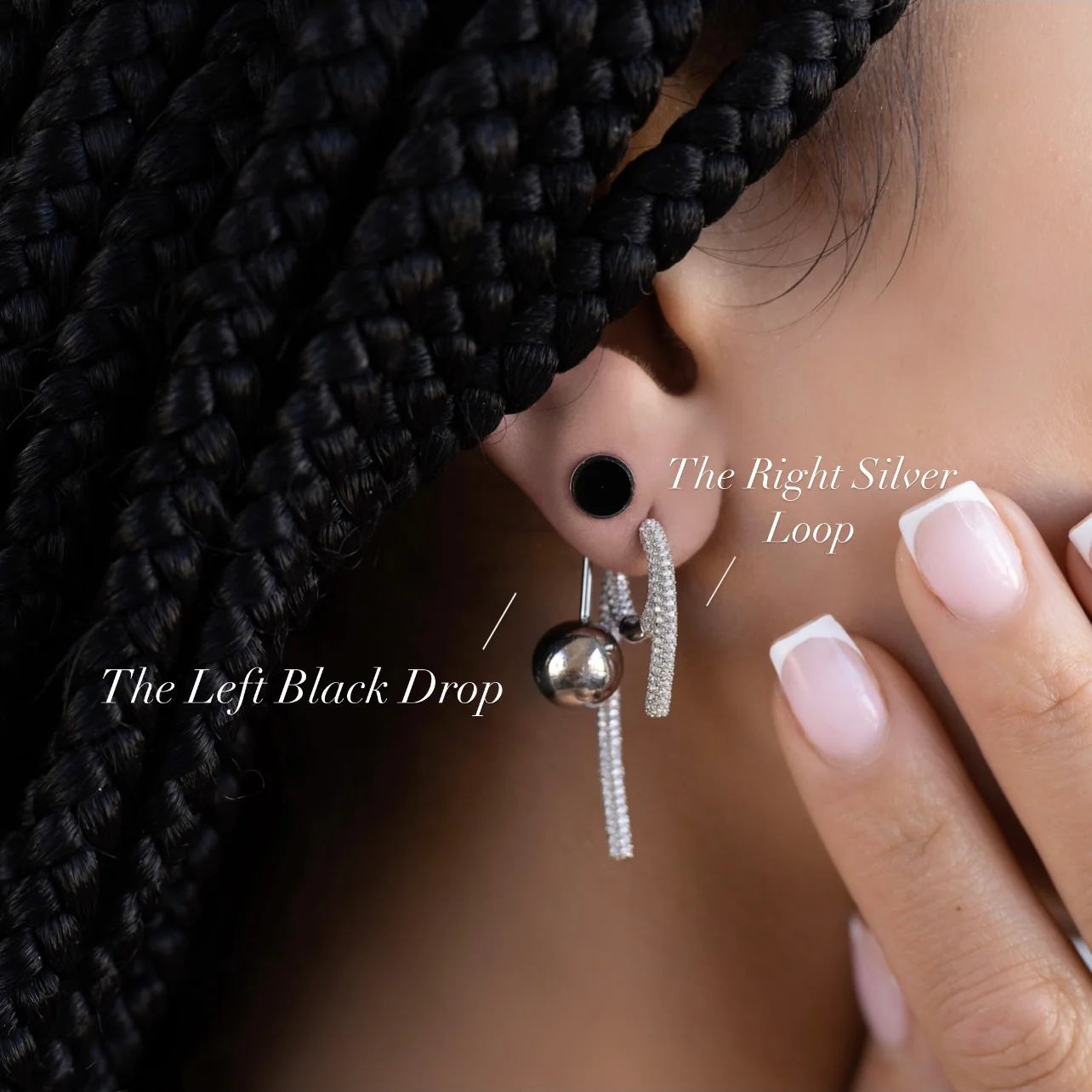 The Left Black Drop Earring - Image 2