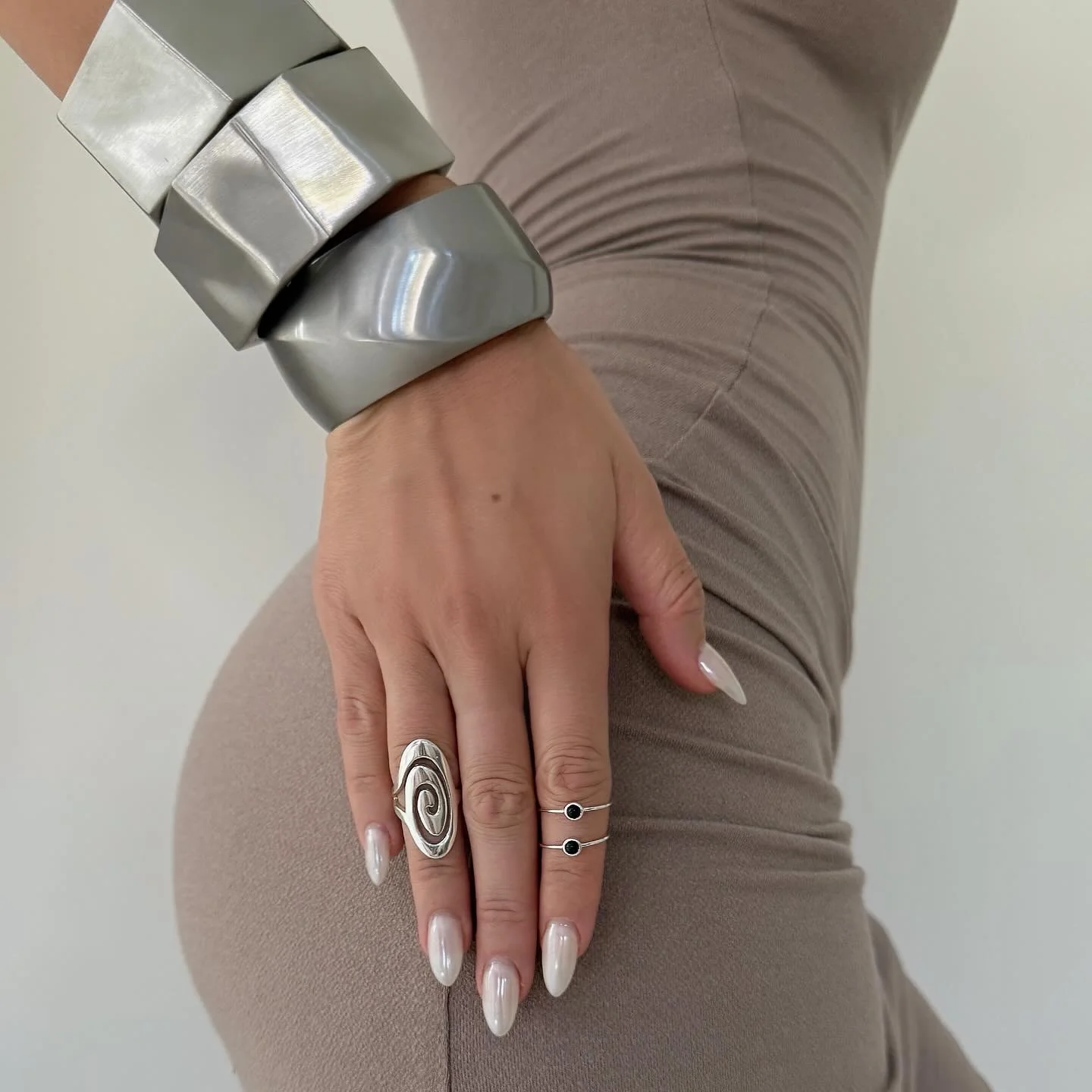 The Left Chrome Swirl Ring