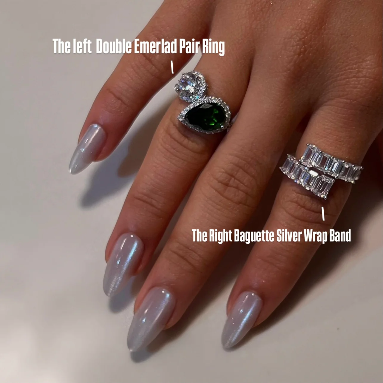 The Left Double Emerald Pair Ring - Image 2