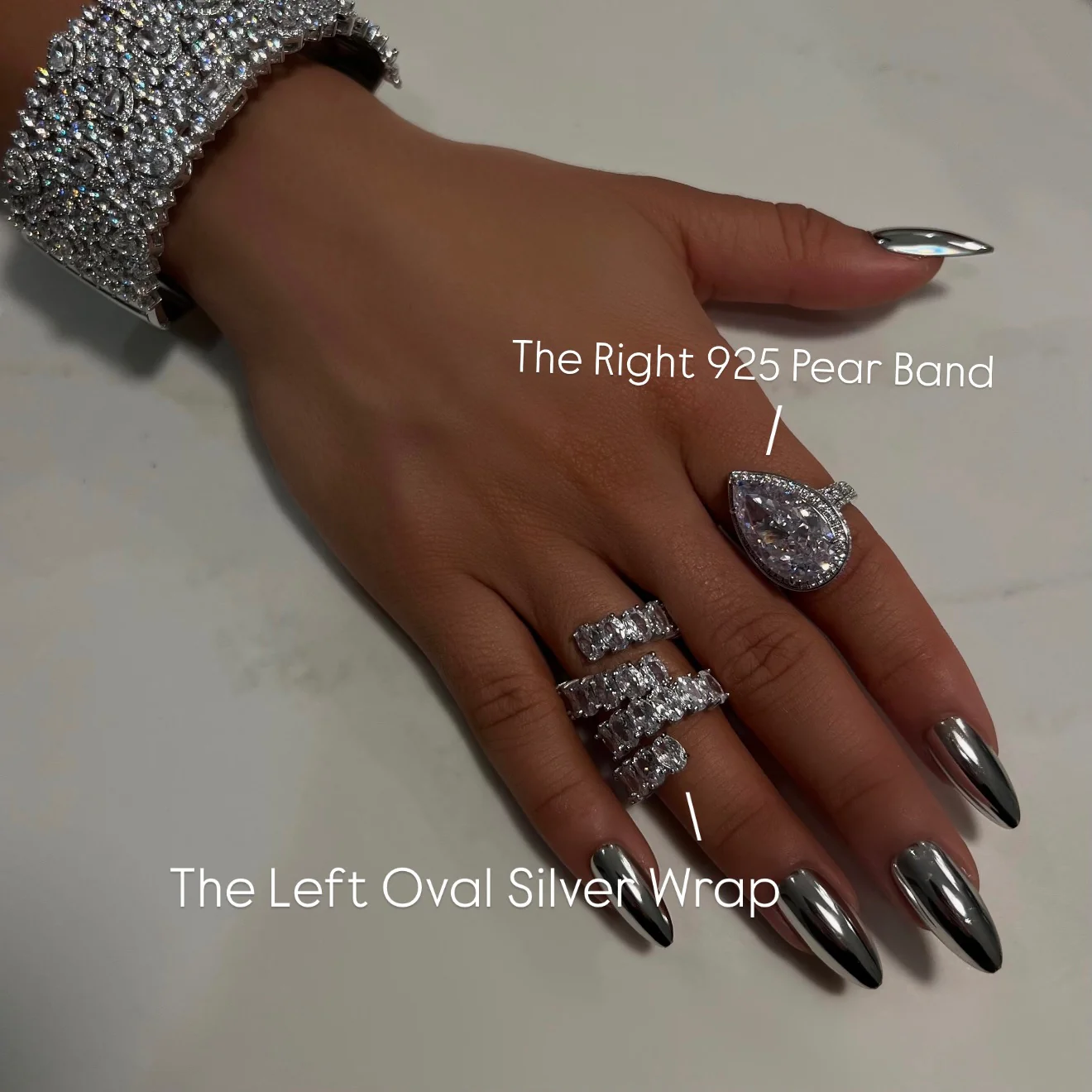 The Left Oval Silver Wrap - Image 2