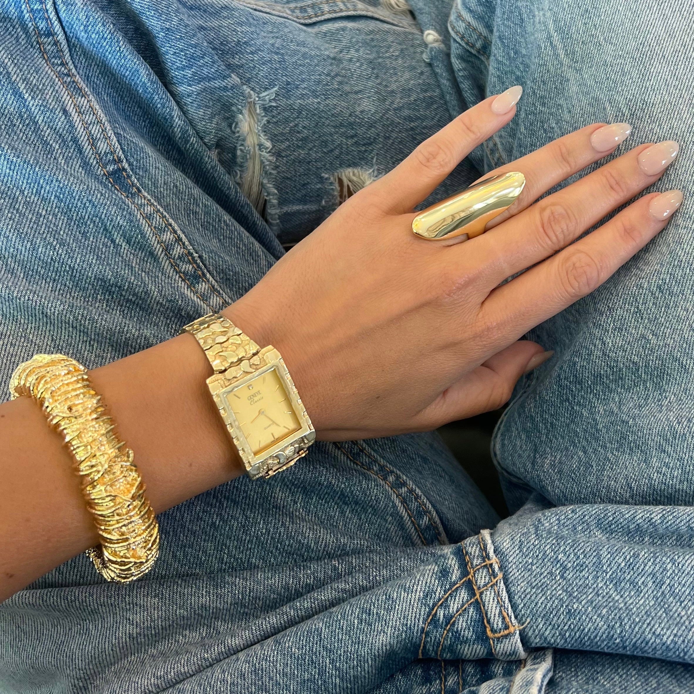 The Maxi Gold Bar Ring