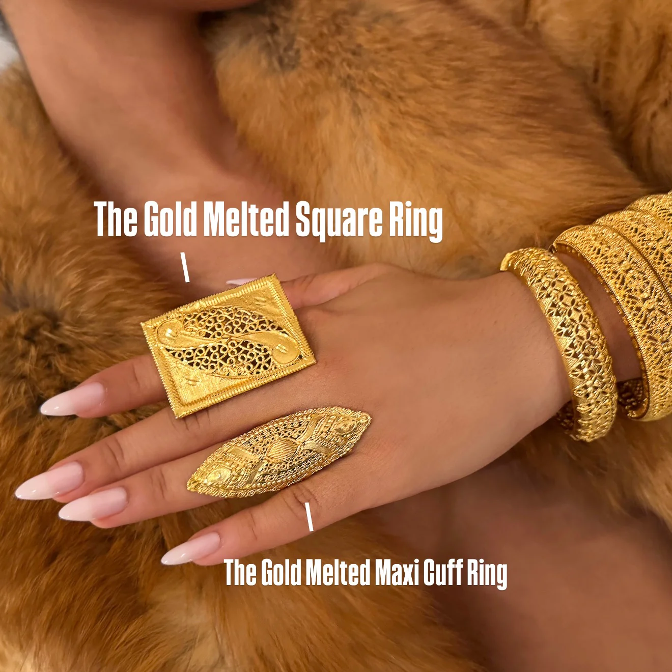 The Maxi Gold Melted Rings - Image 2