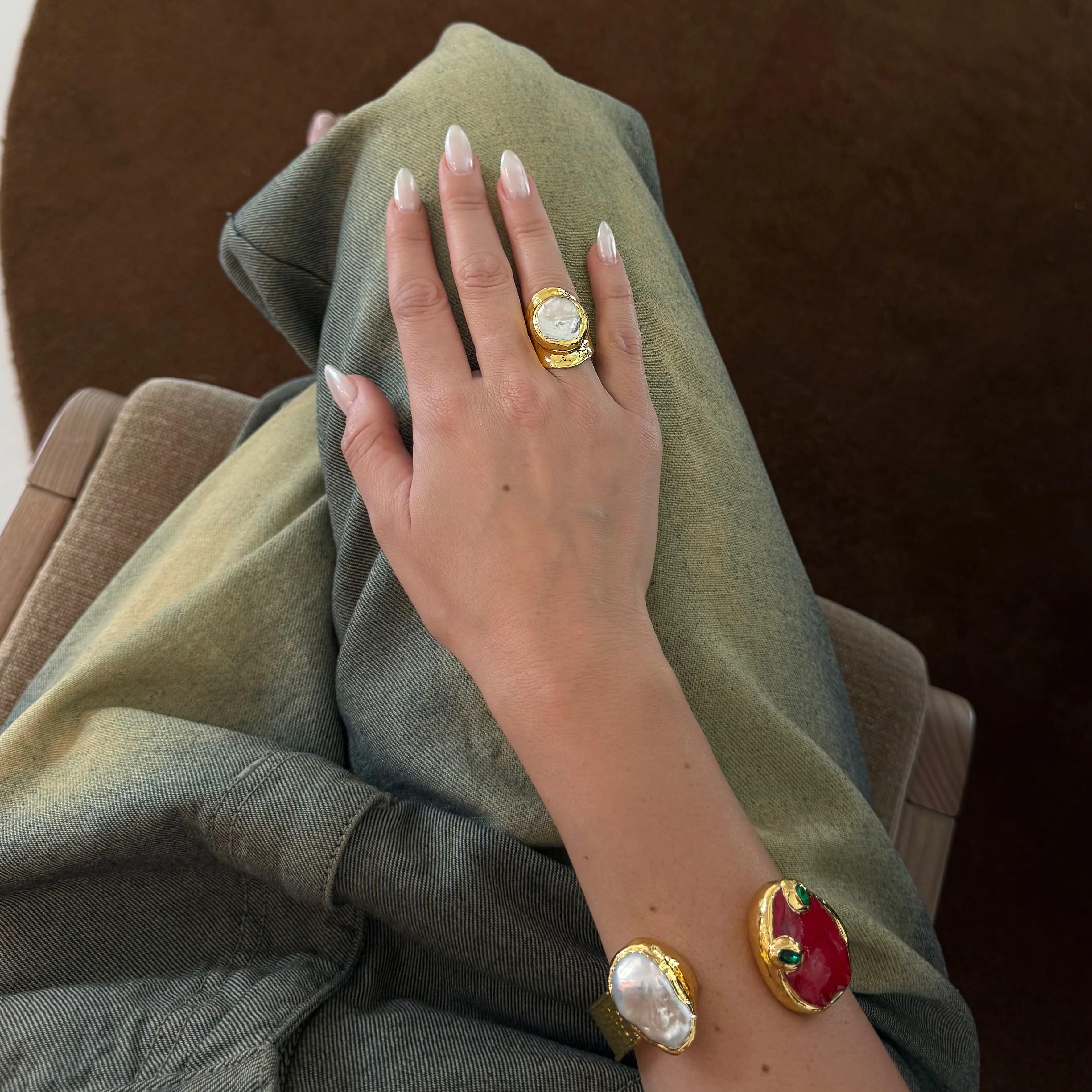 The Pearl Melting Gold Ring