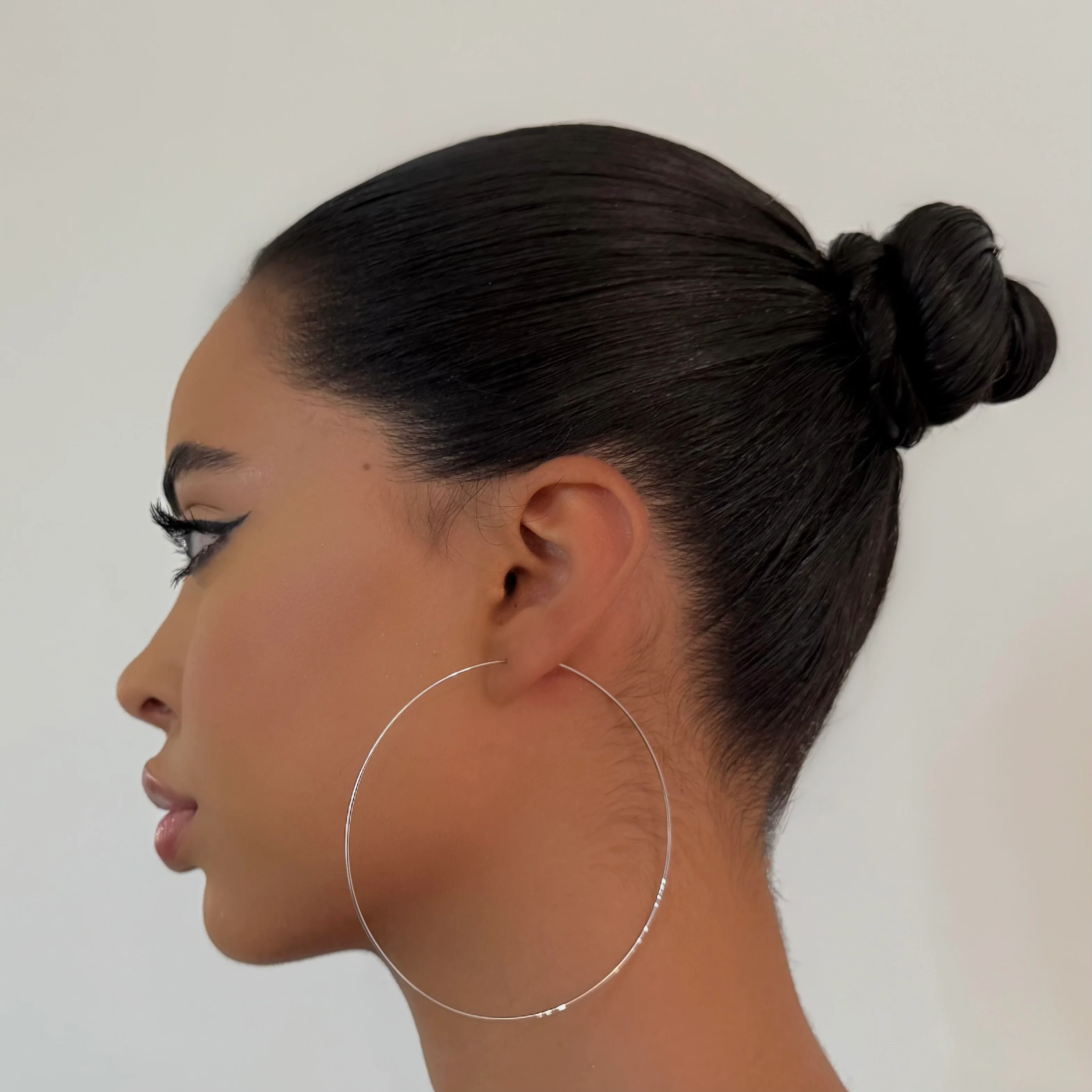 The Silver Extra Large Skinny Hoop