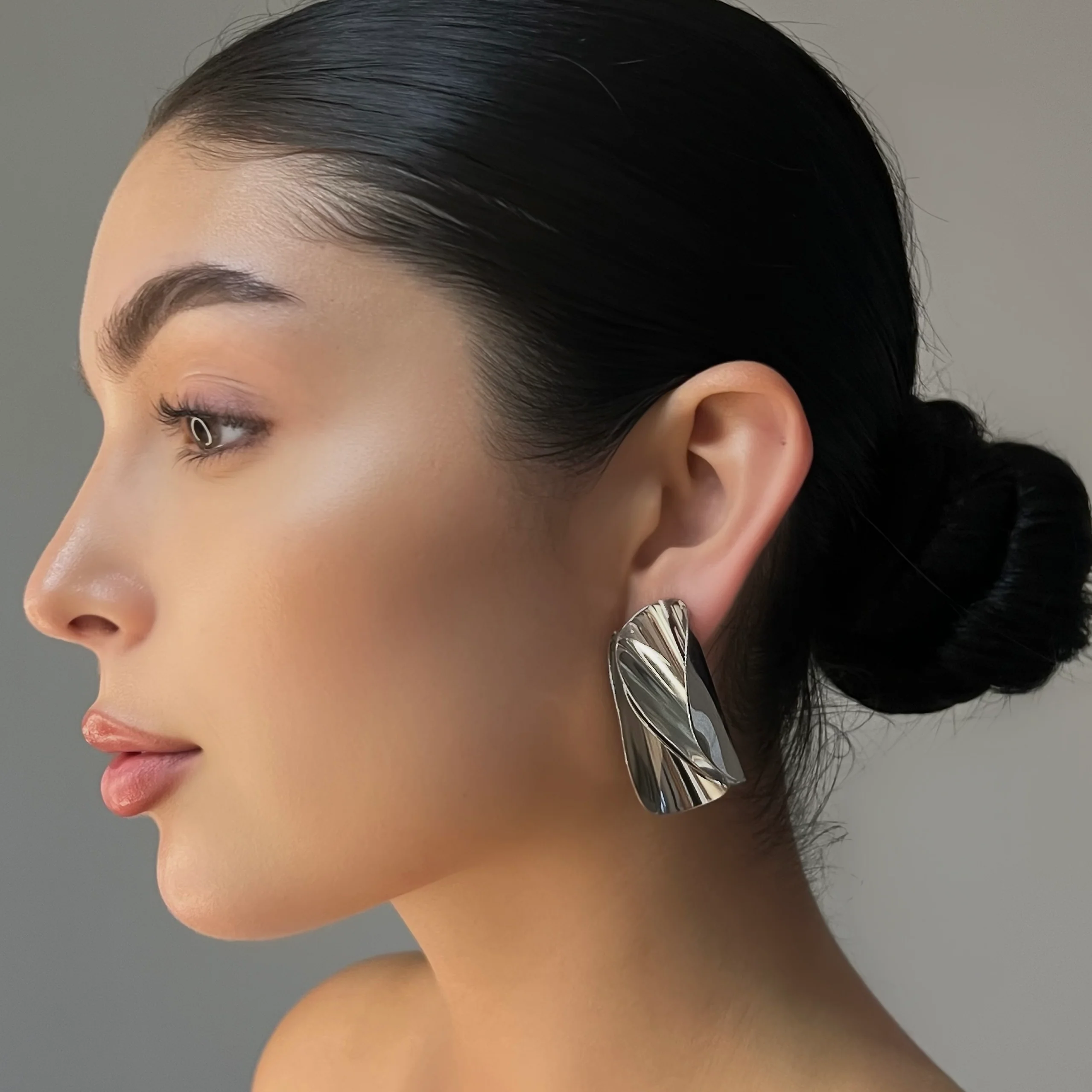 The Silver Folded Earrings
