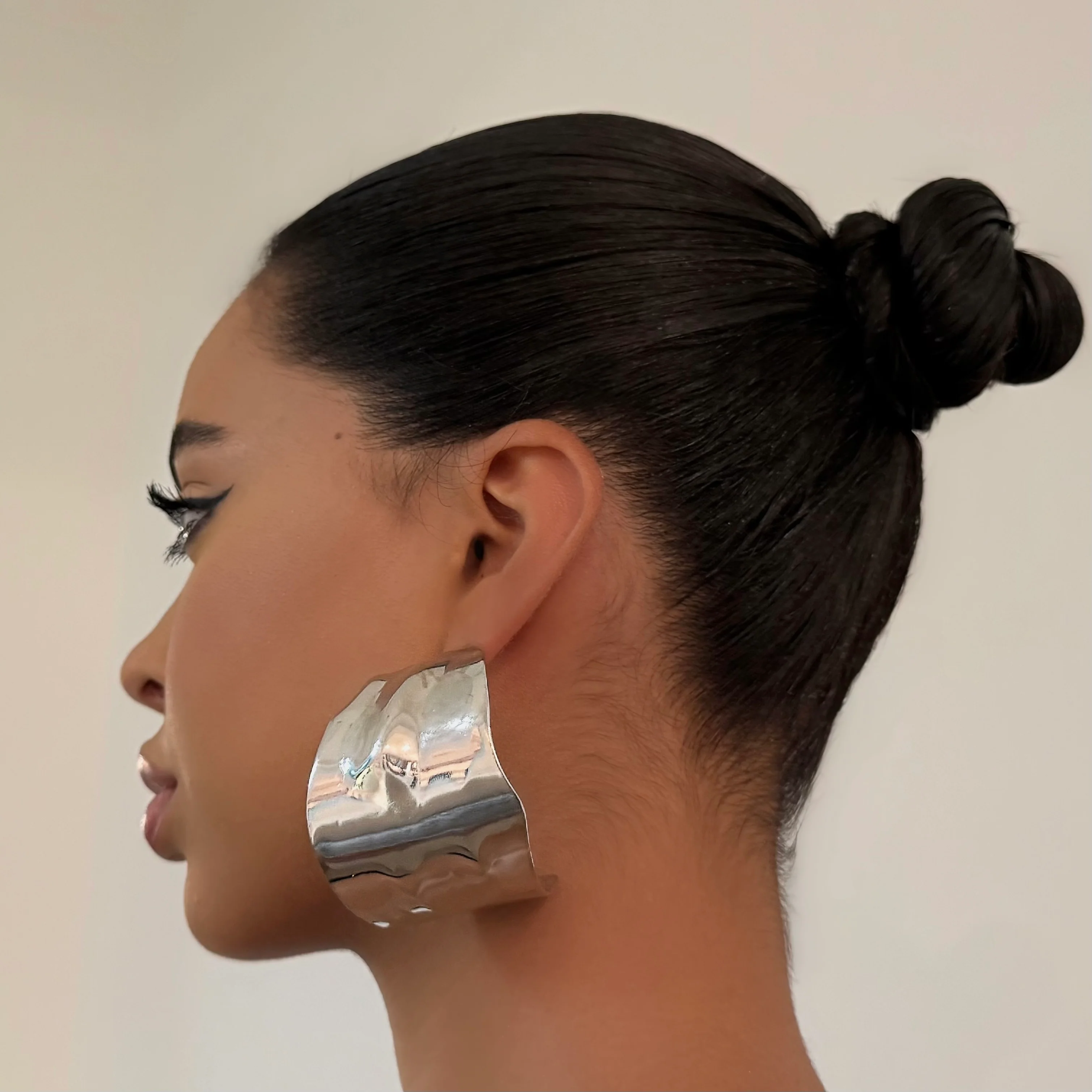 The Silver Half Loop Hoop