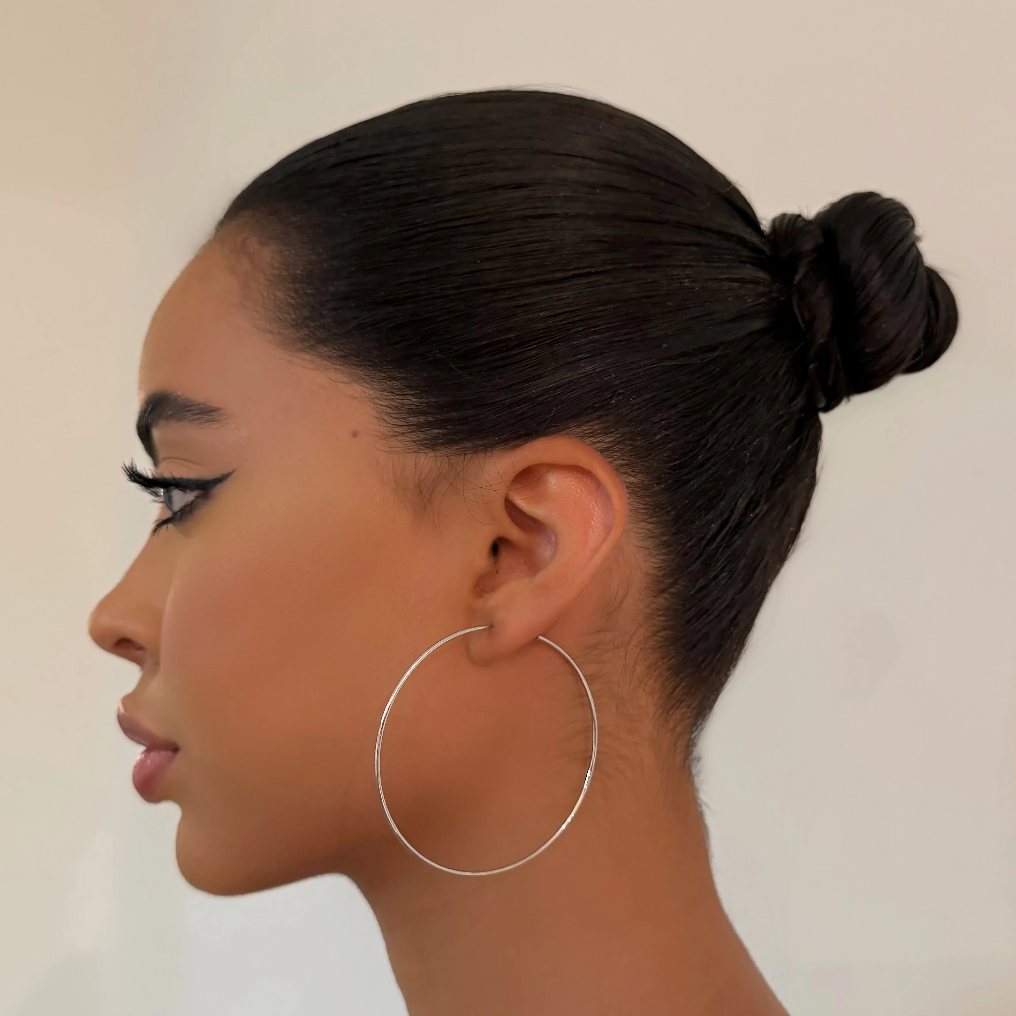 The Silver Large Skinny Hoop