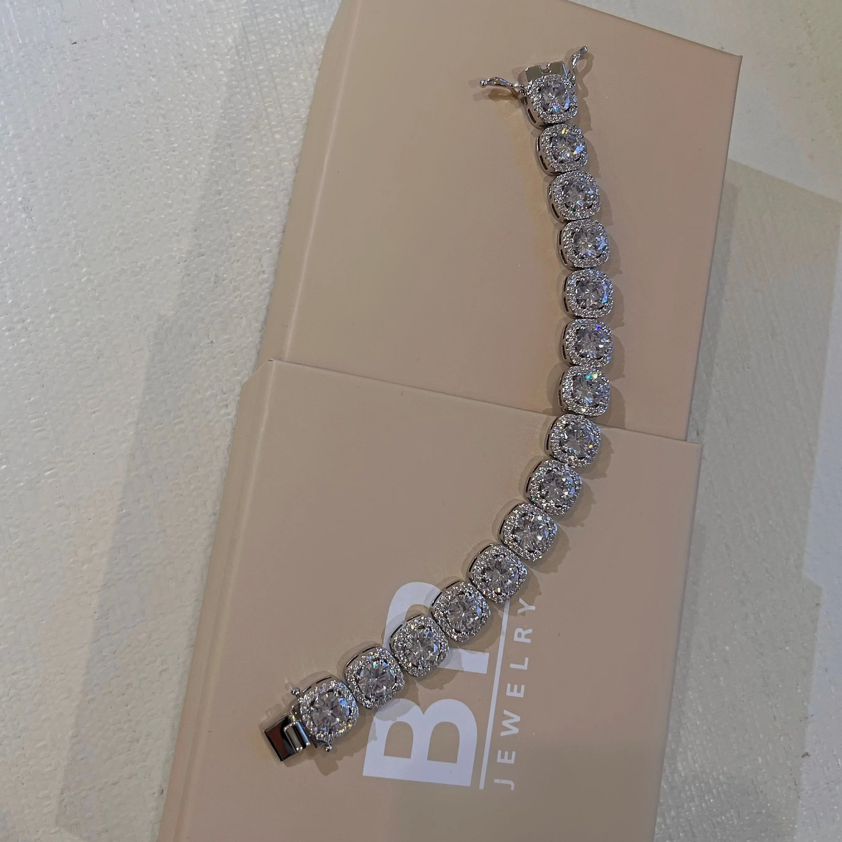 The Silver Square Tennis Bracelet