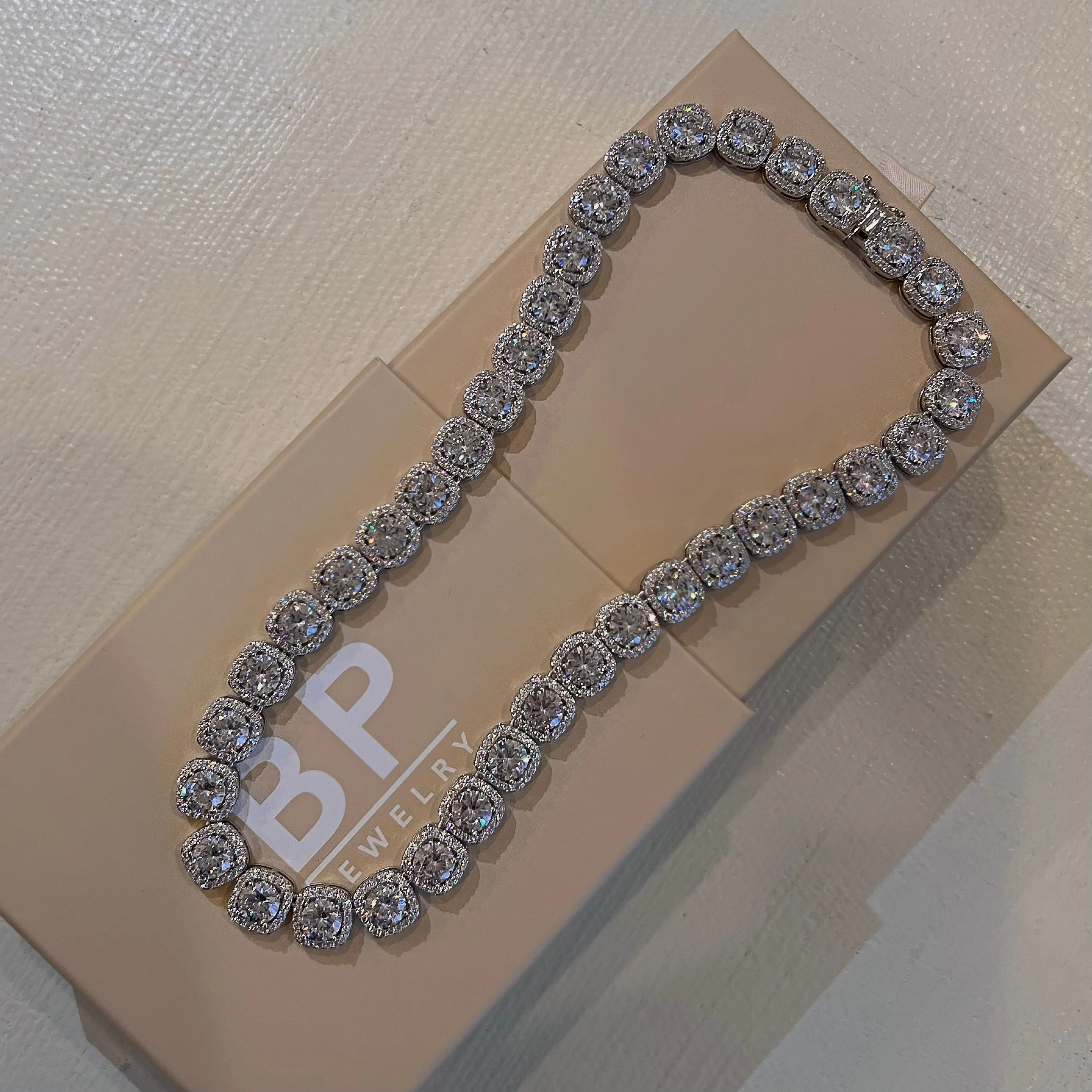 The Silver Square Tennis Chain