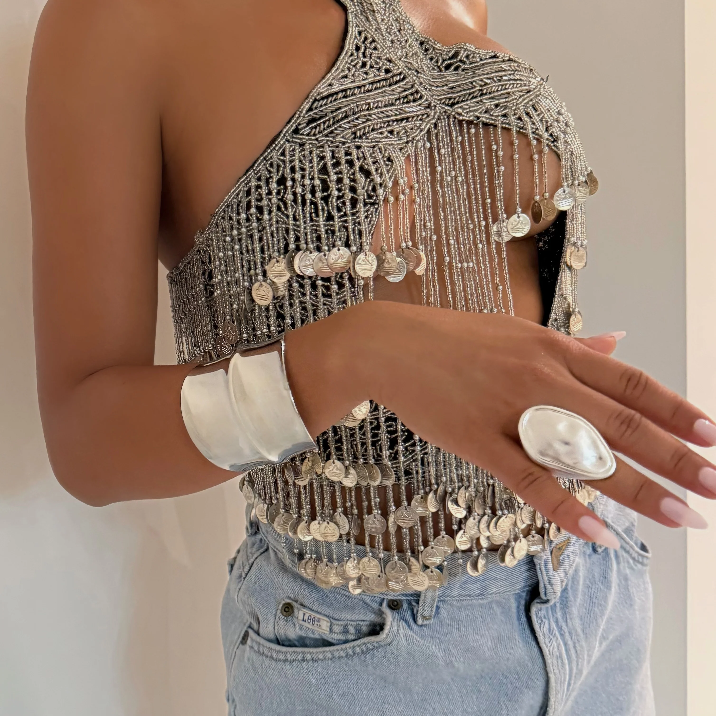 The Silver Staple Cuff