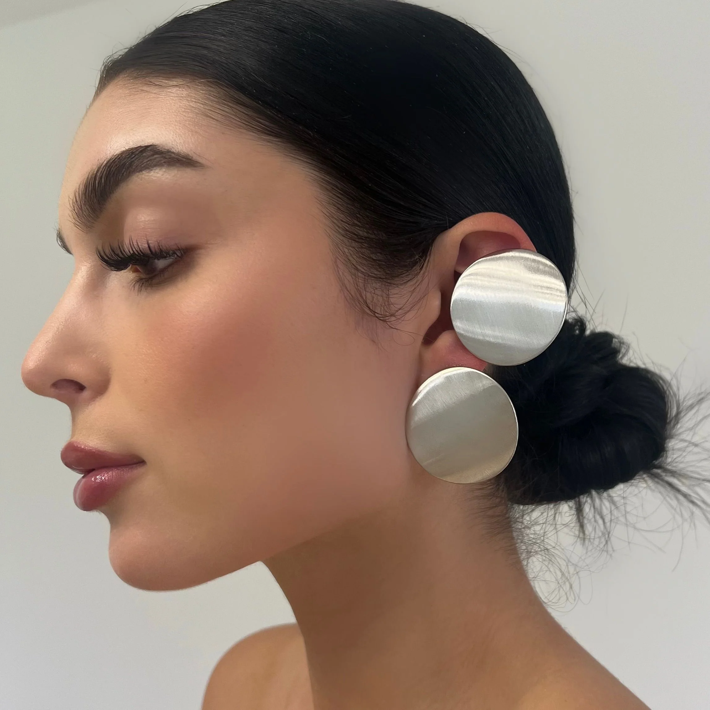 The Solid Chrome Circular Earrings