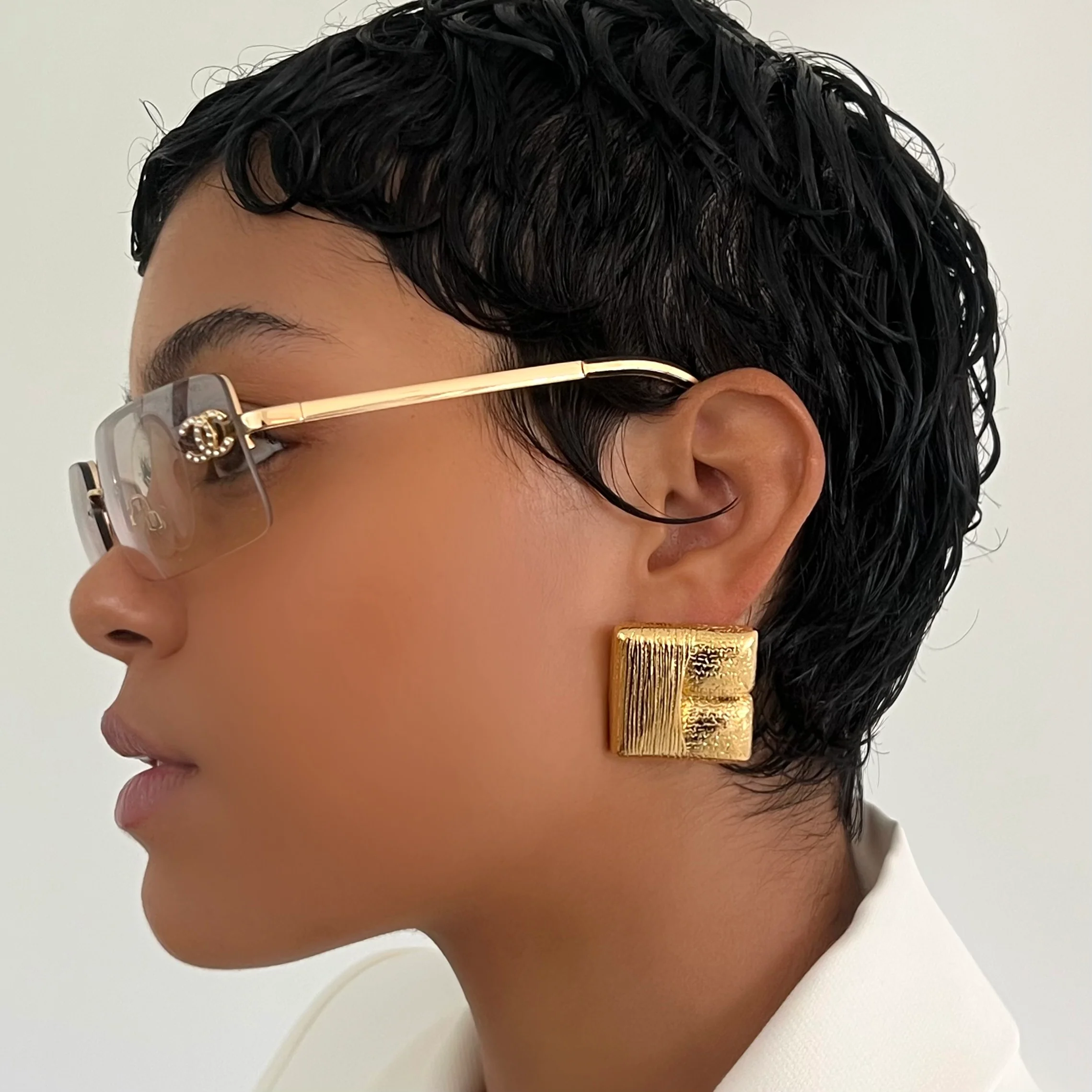 The Square Gold Earring