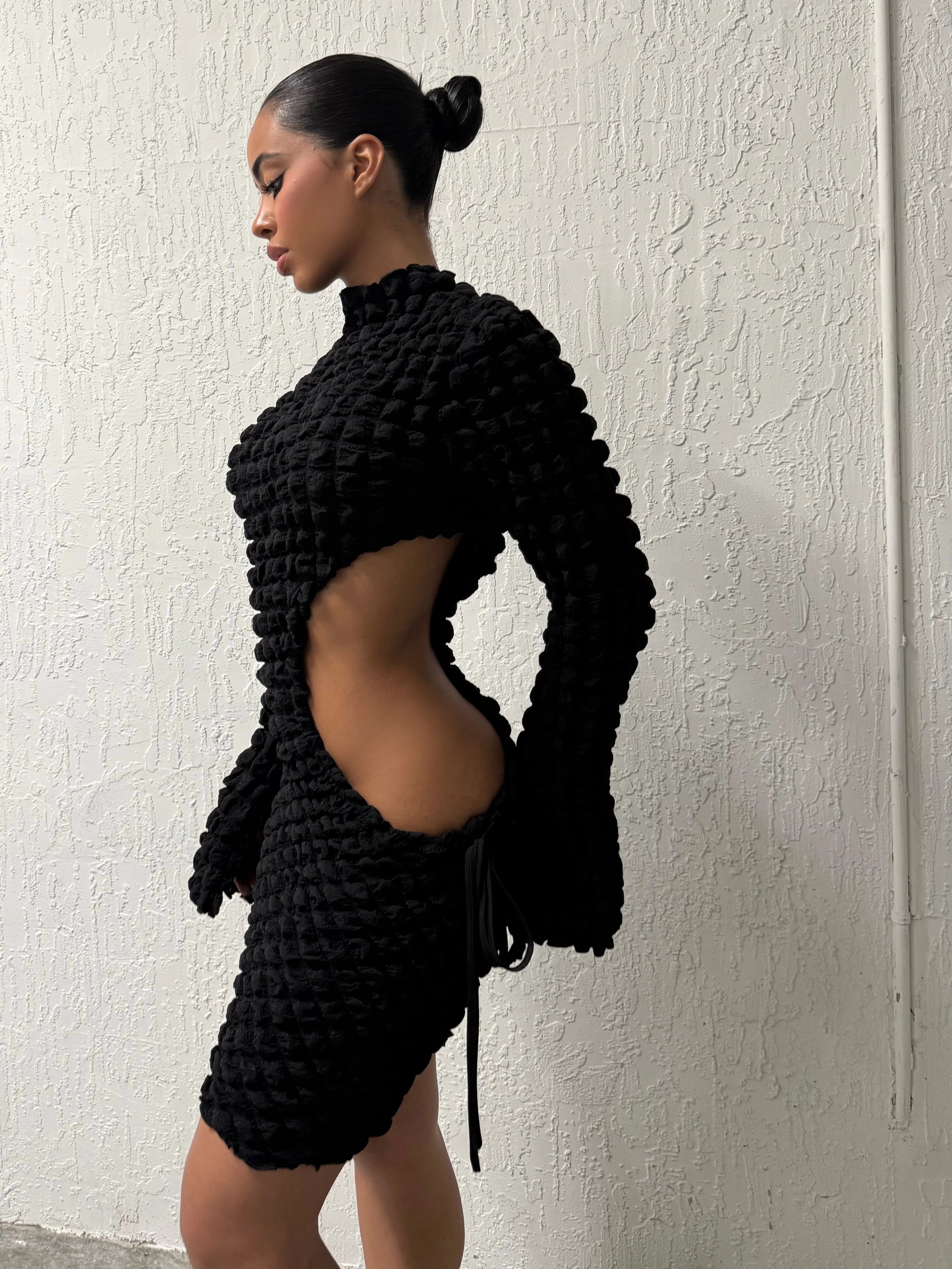 The Textured Black Dress