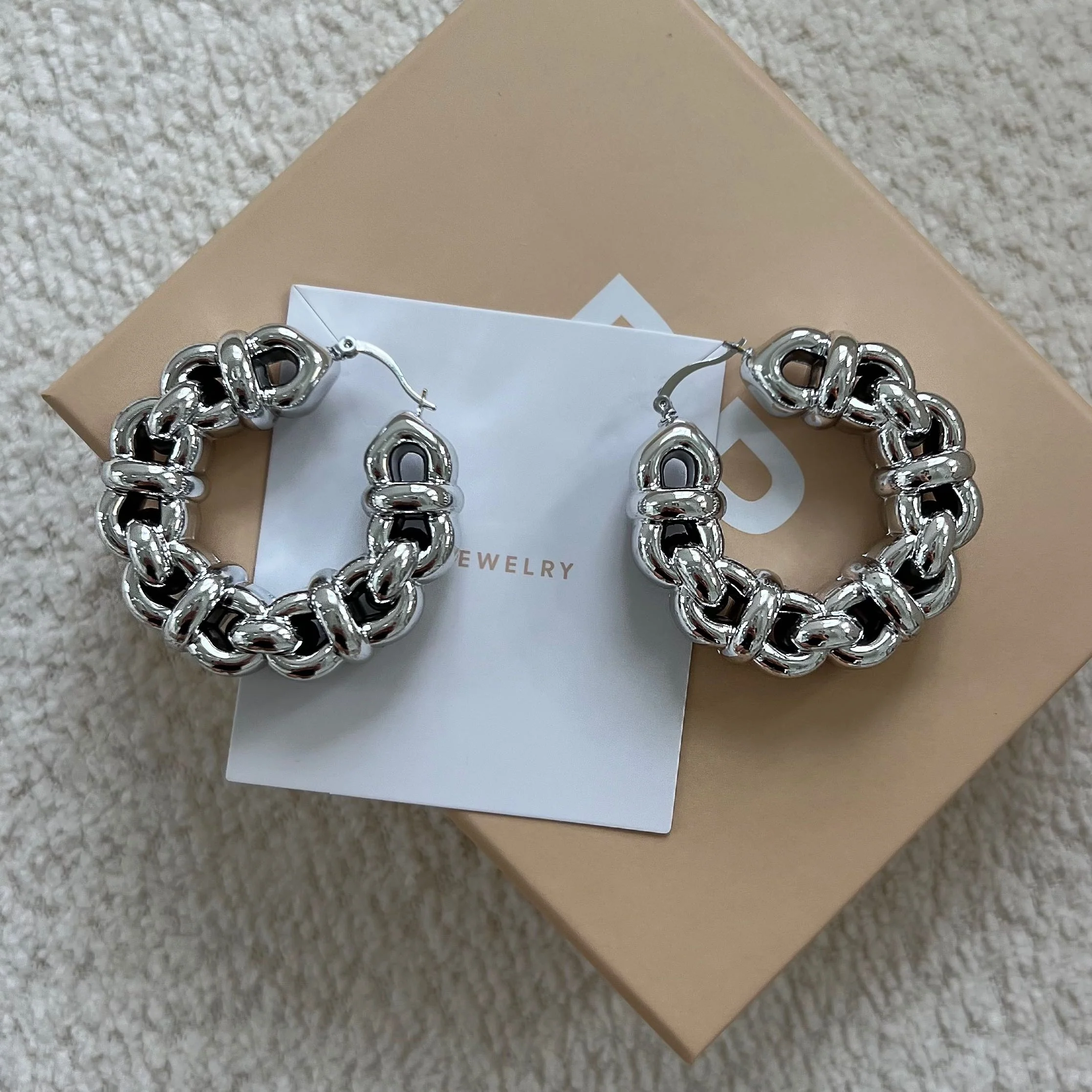 The Thick Silver Knot Hoops - Image 2