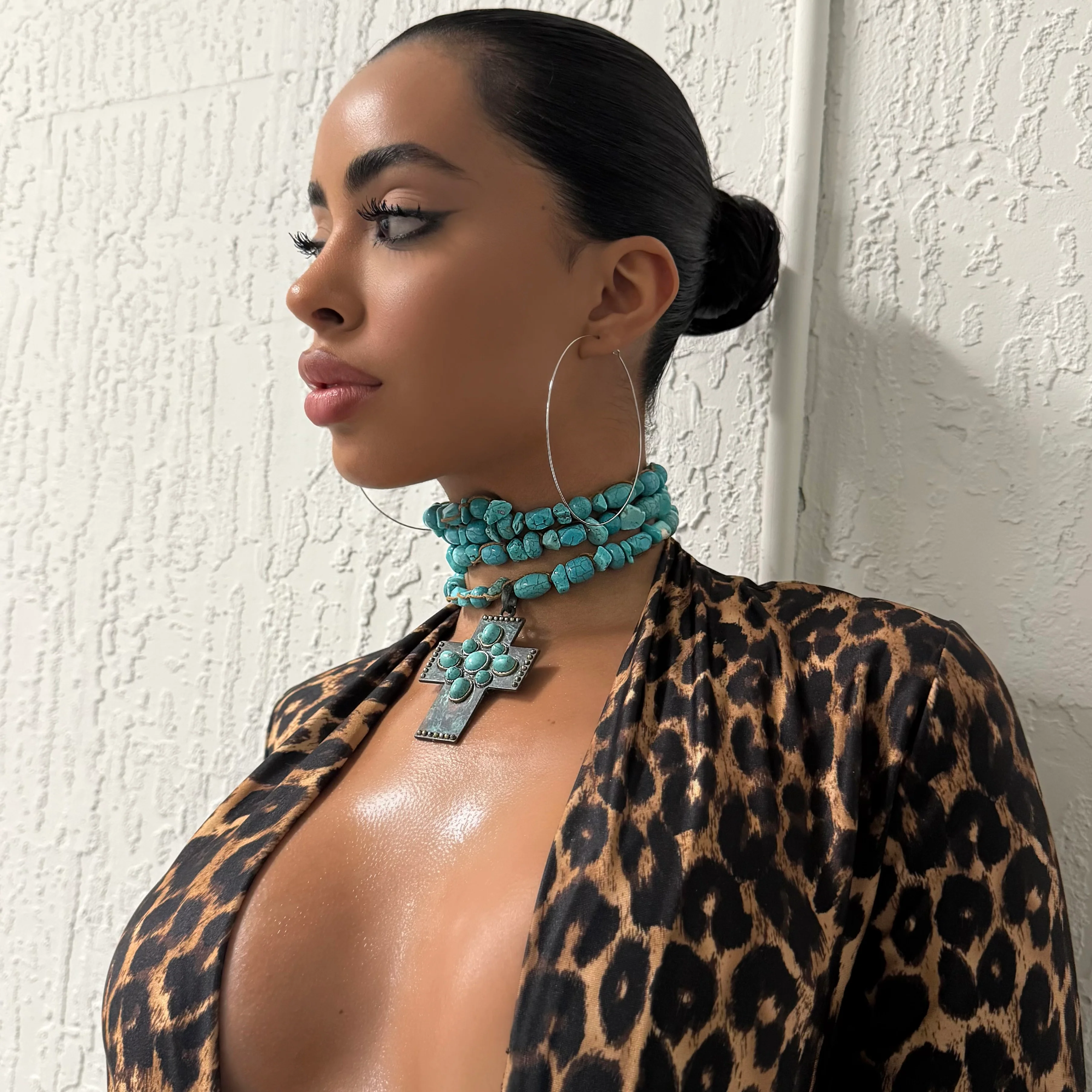The Turquoise Cross Necklace Wrap