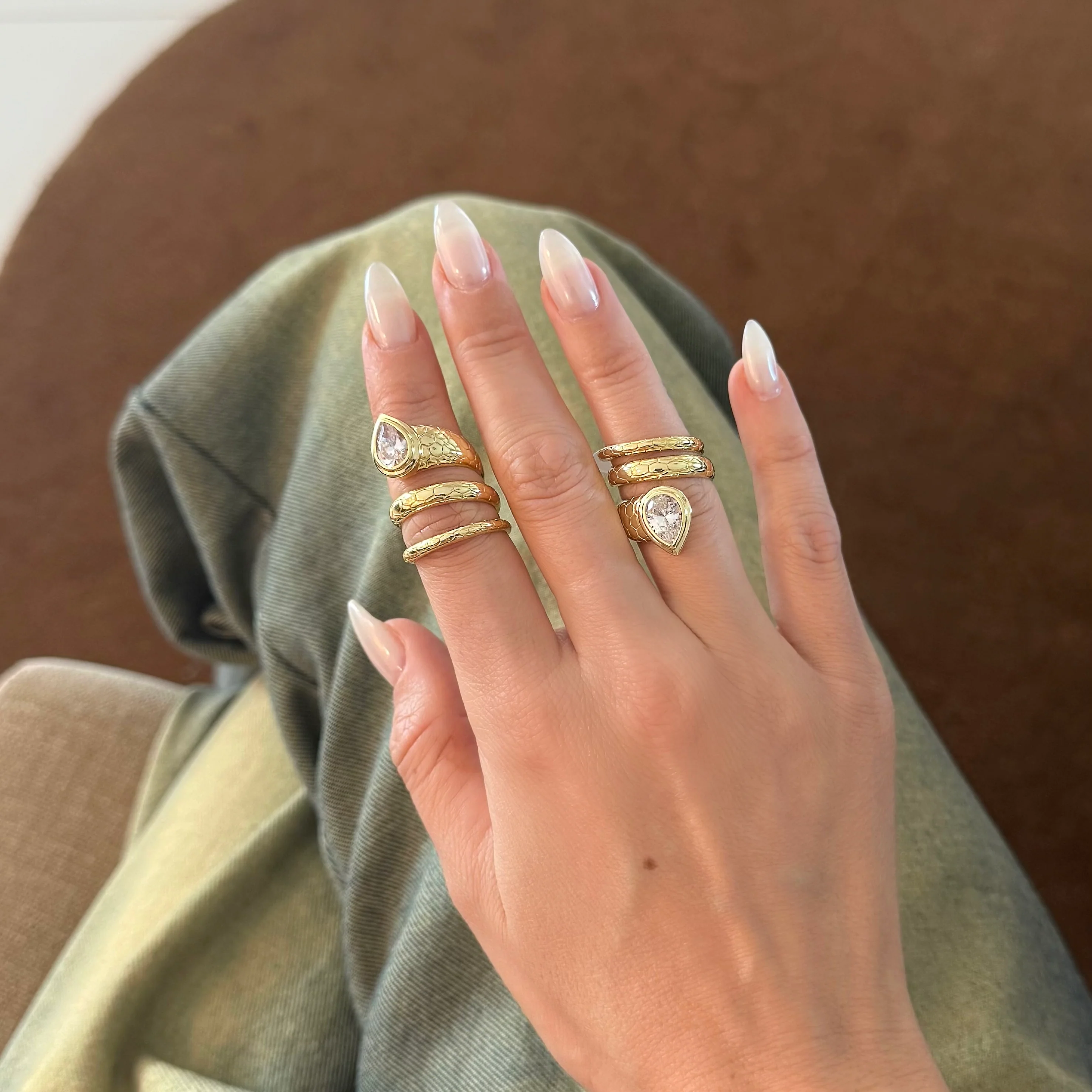 The Vintage Pear Swirl Ring