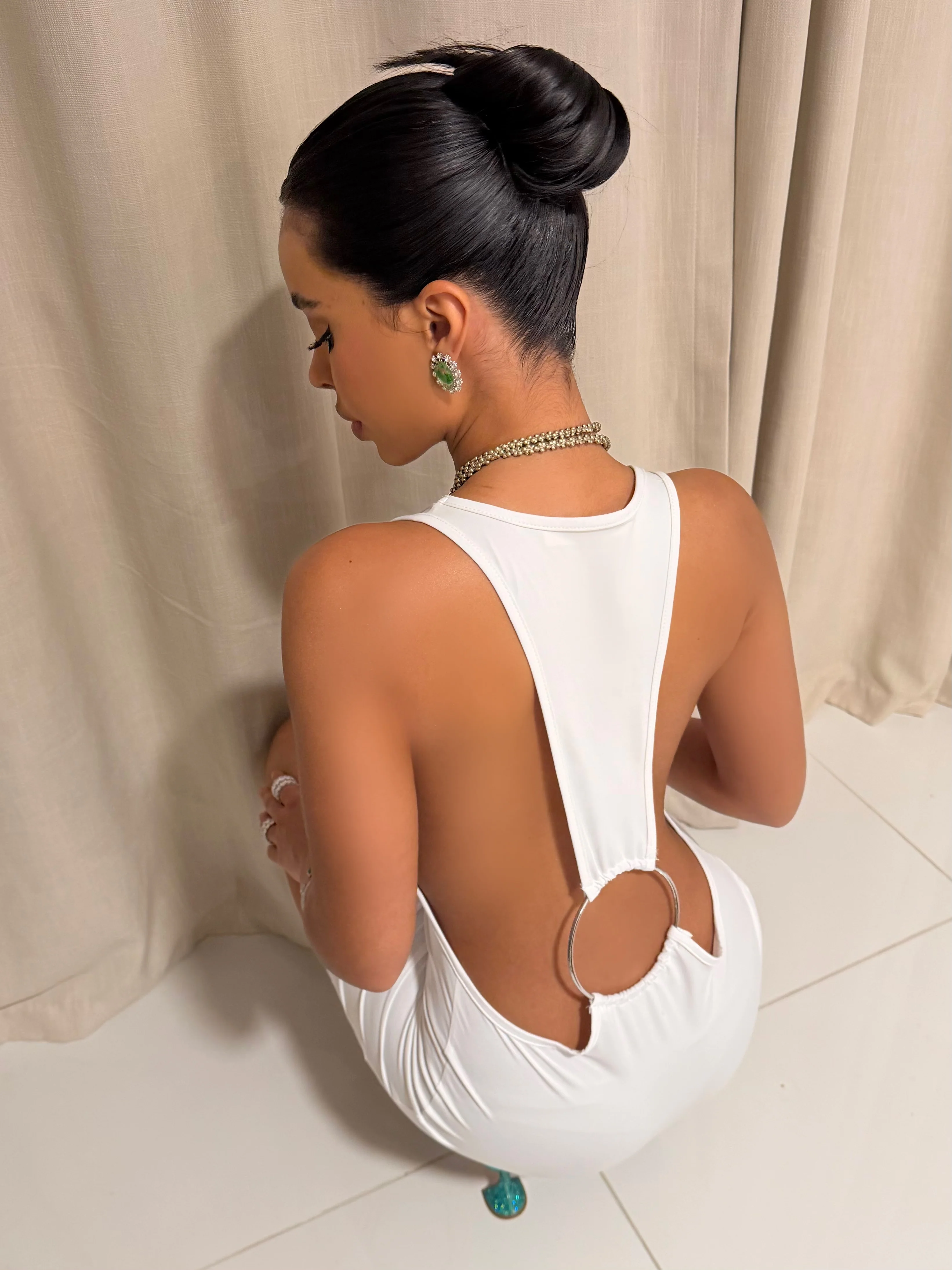 The White Mini Ring Dress