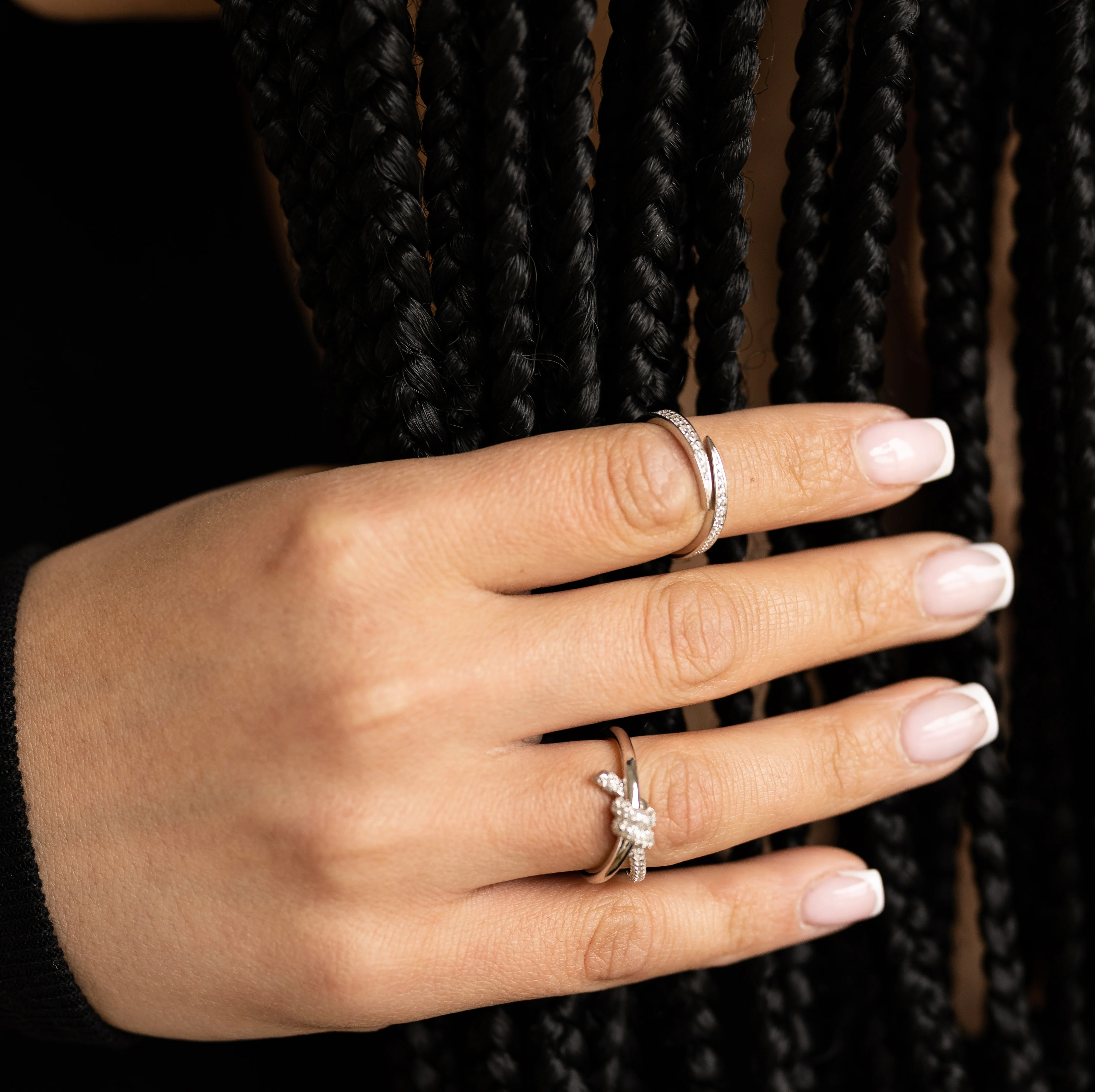 Top Crystal Nail Wrap Ring