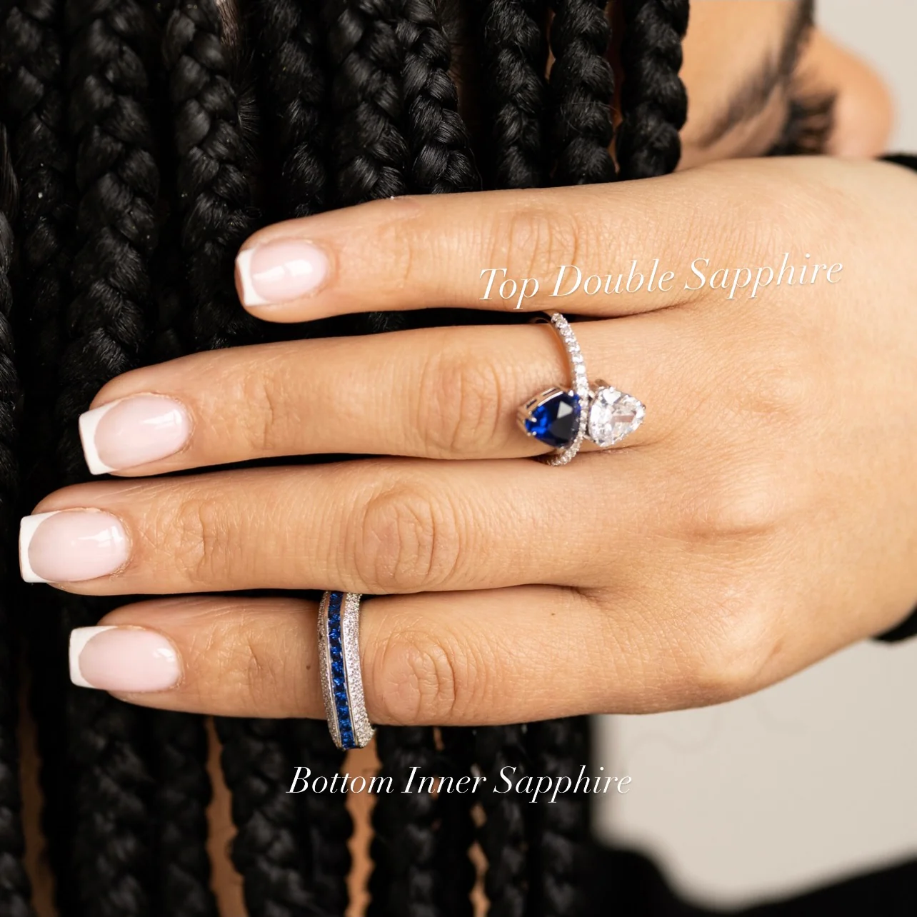 Top Double Sapphire Princess Ring - Image 2