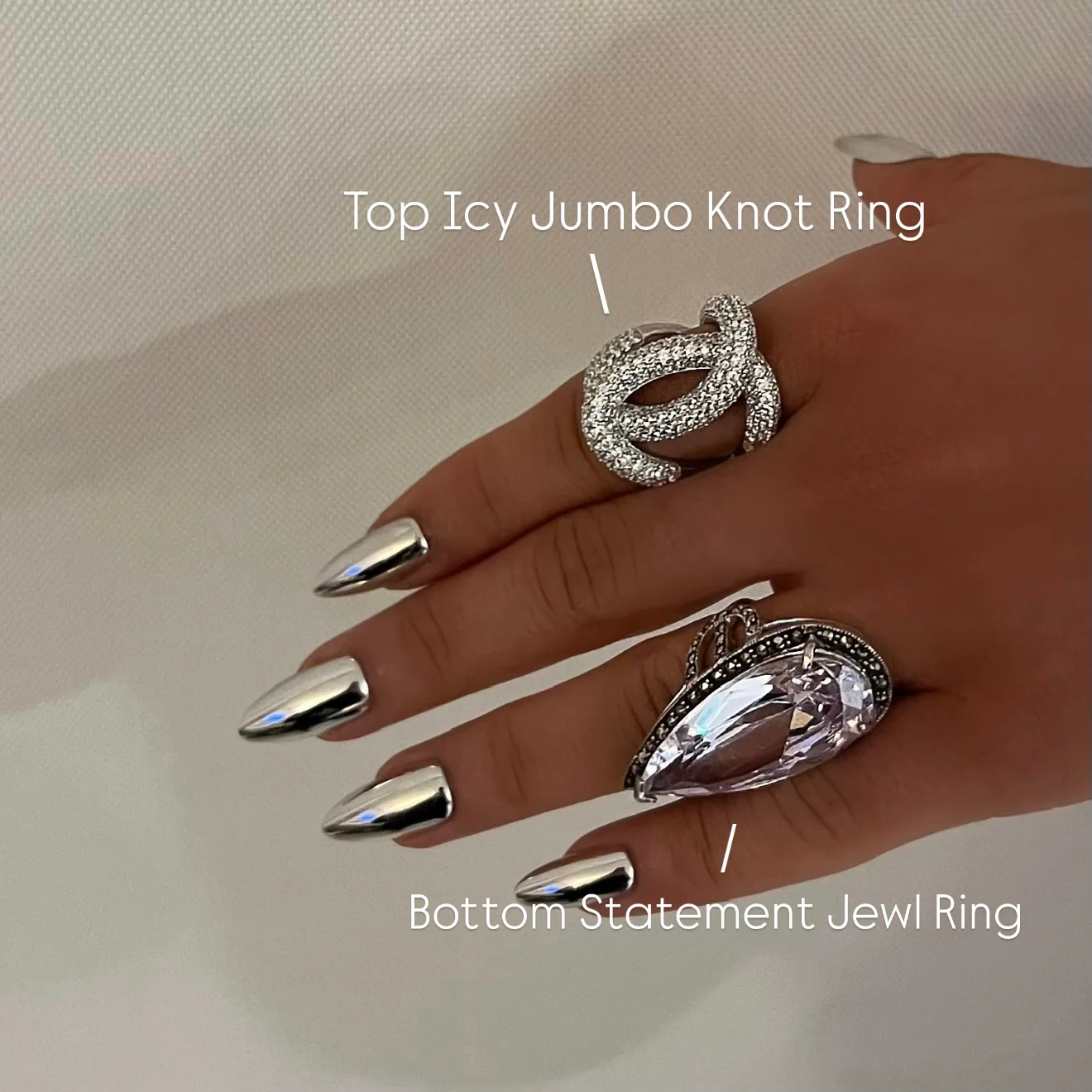 Top Icy Jumbo Knot Ring - Image 2