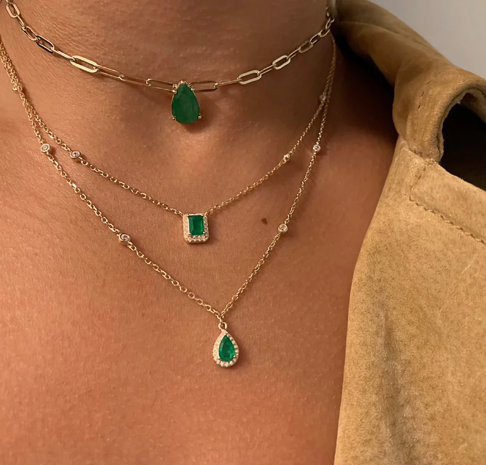 Top Mini Emerald Link Chain