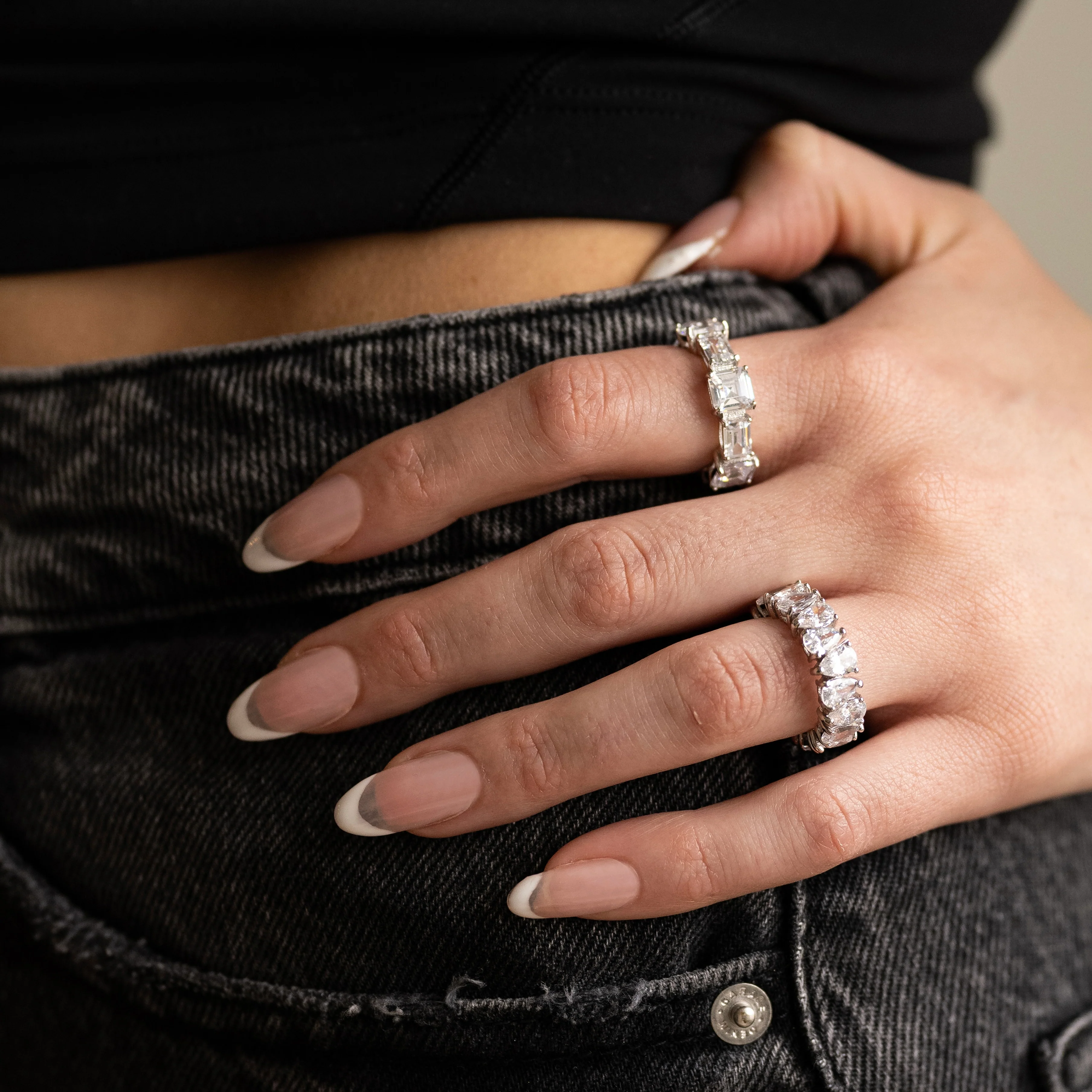 Top Square Rectangle Crystal Band - Image 2