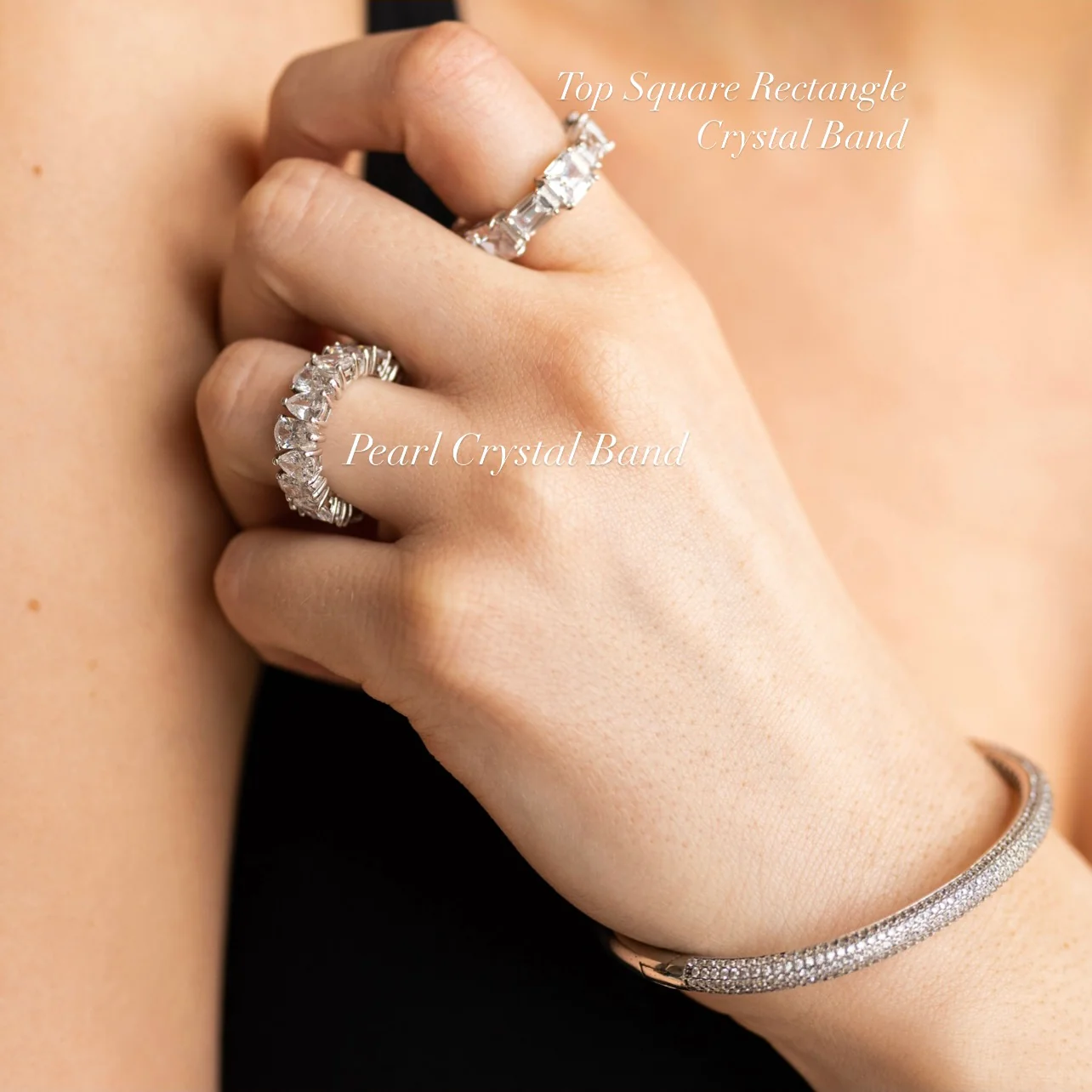 Top Square Rectangle Crystal Band - Image 3