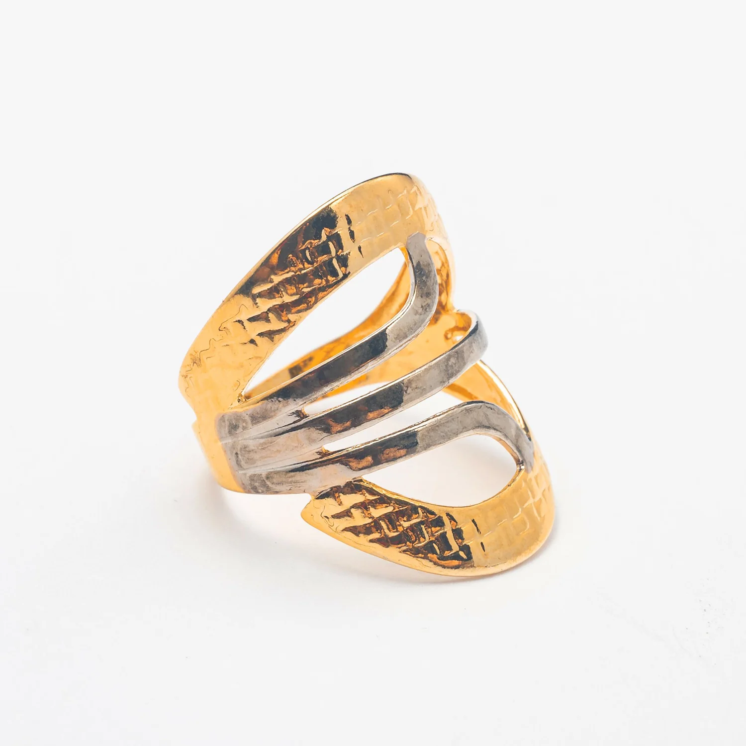 Vintage Silver Gold Abstract Ring